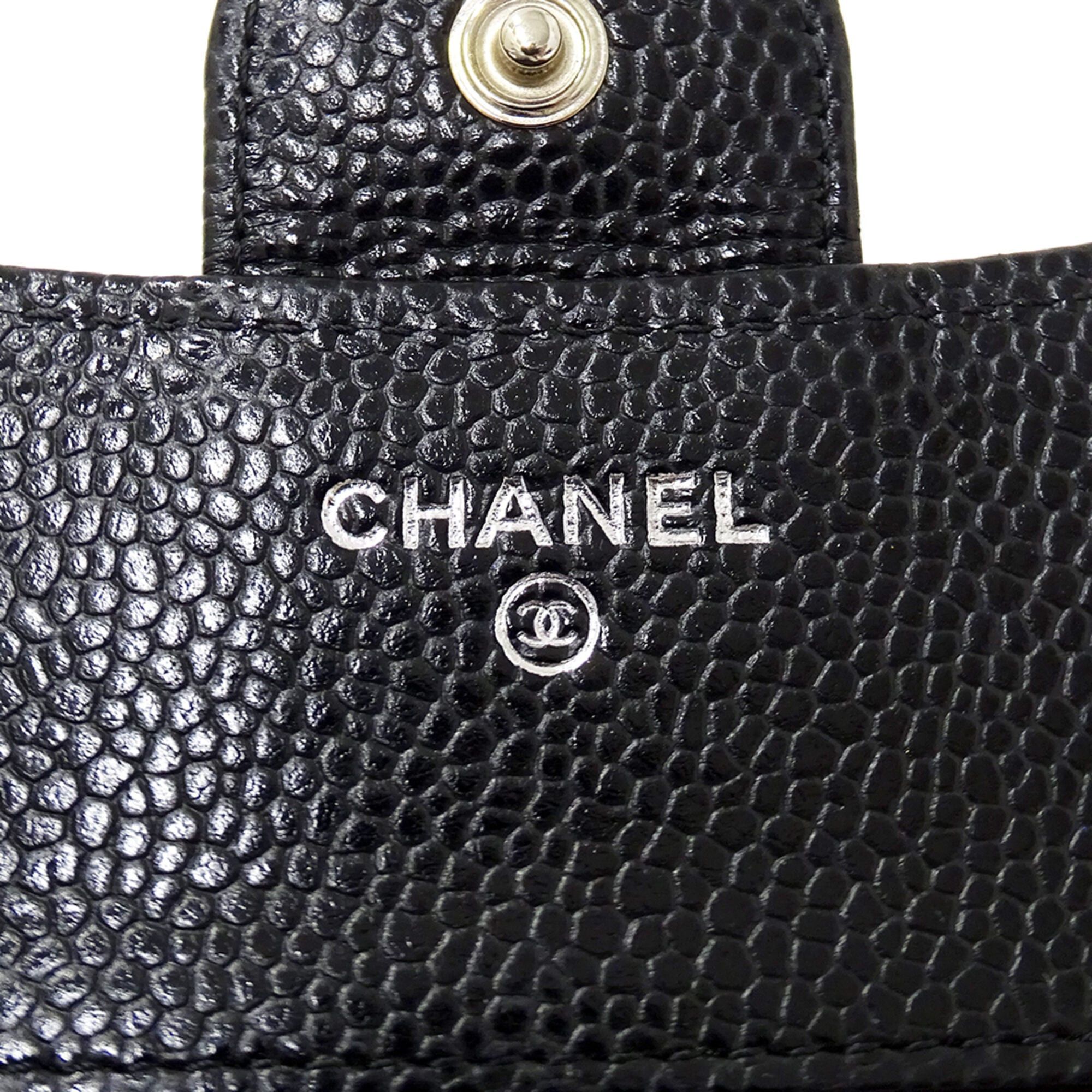 Chanel Chanel Matelassé Classic Women's Bi-fold Wallet, Caviar Leather, Black with Silver Hardware Size ONE SIZE - 5 Thumbnail