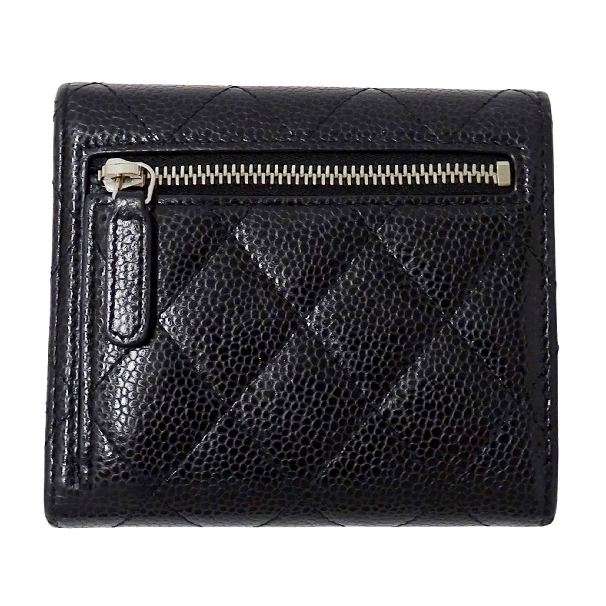 Chanel Chanel Matelassé Classic Women's Bi-fold Wallet, Caviar Leather, Black with Silver Hardware Size ONE SIZE - 2 Thumbnail