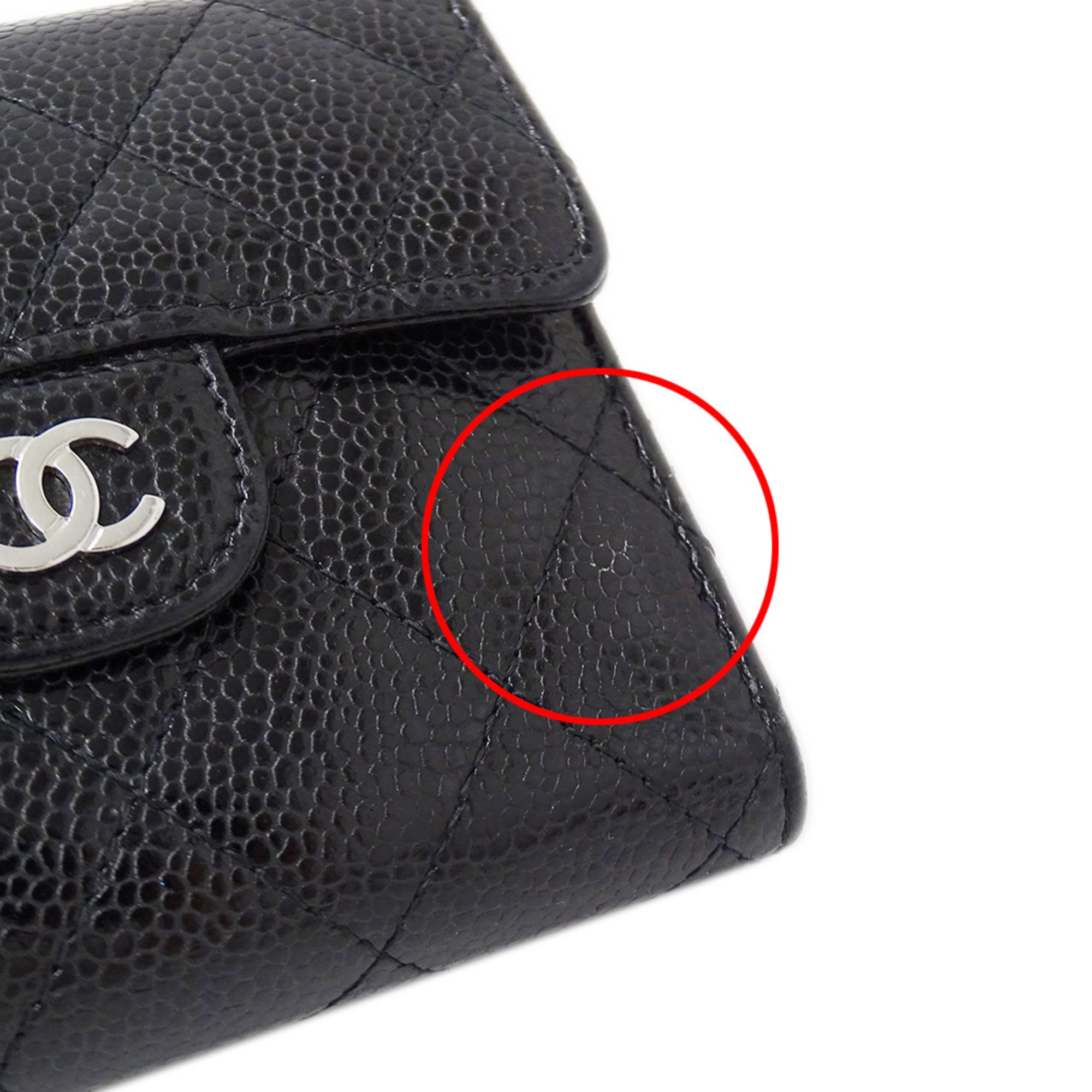 Chanel Chanel Matelassé Classic Women's Bi-fold Wallet, Caviar Leather, Black with Silver Hardware Size ONE SIZE - 15 Thumbnail