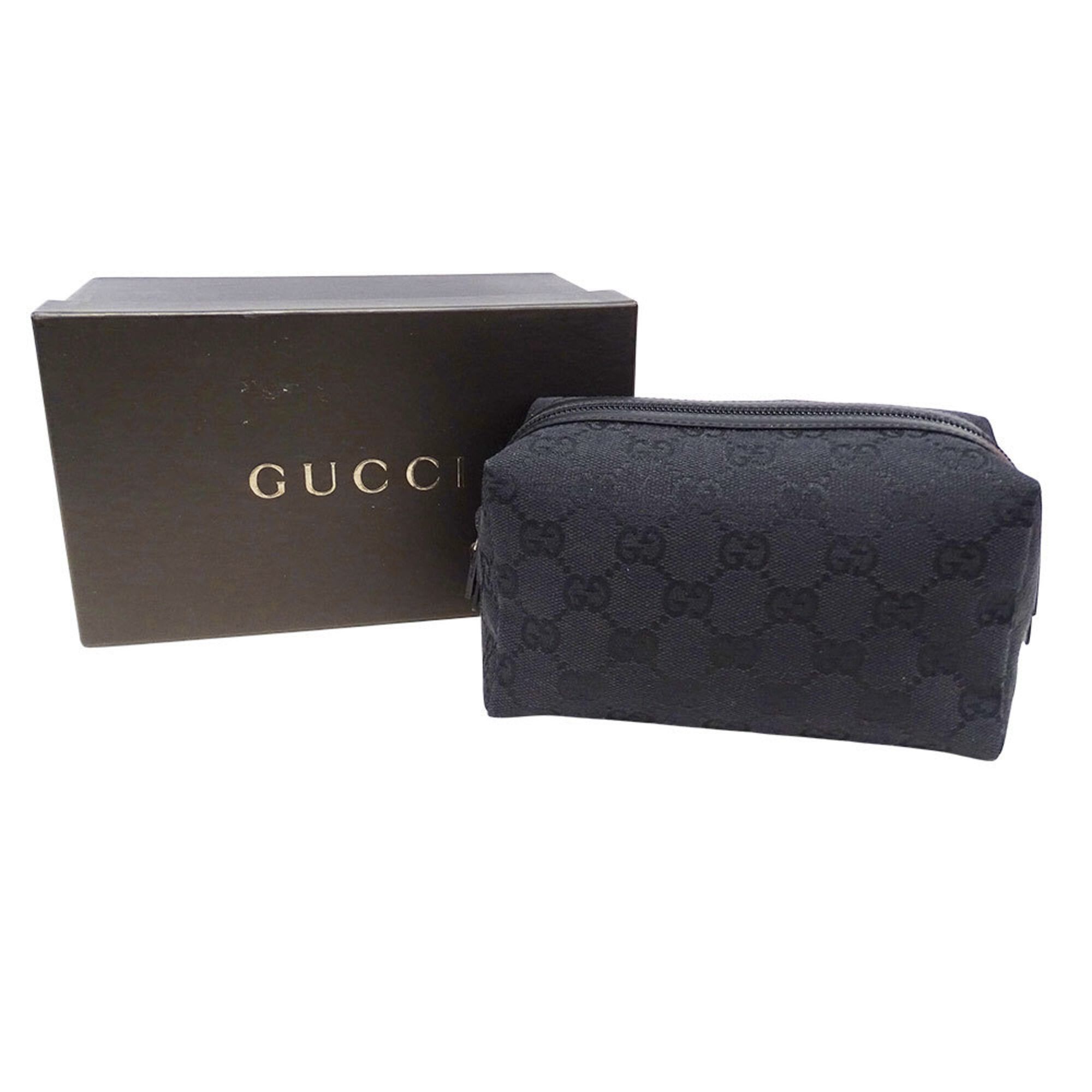 Gucci Gucci Handbag Pouch Women's Brand GG Canvas Black 29595 Makeup Small Item Case Size ONE SIZE - 5 Thumbnail