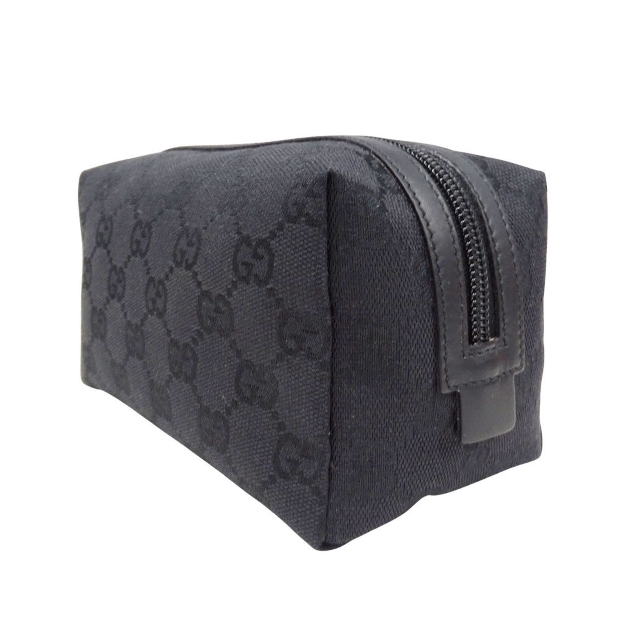 Gucci Gucci Handbag Pouch Women's Brand GG Canvas Black 29595 Makeup Small Item Case Size ONE SIZE - 4 Thumbnail