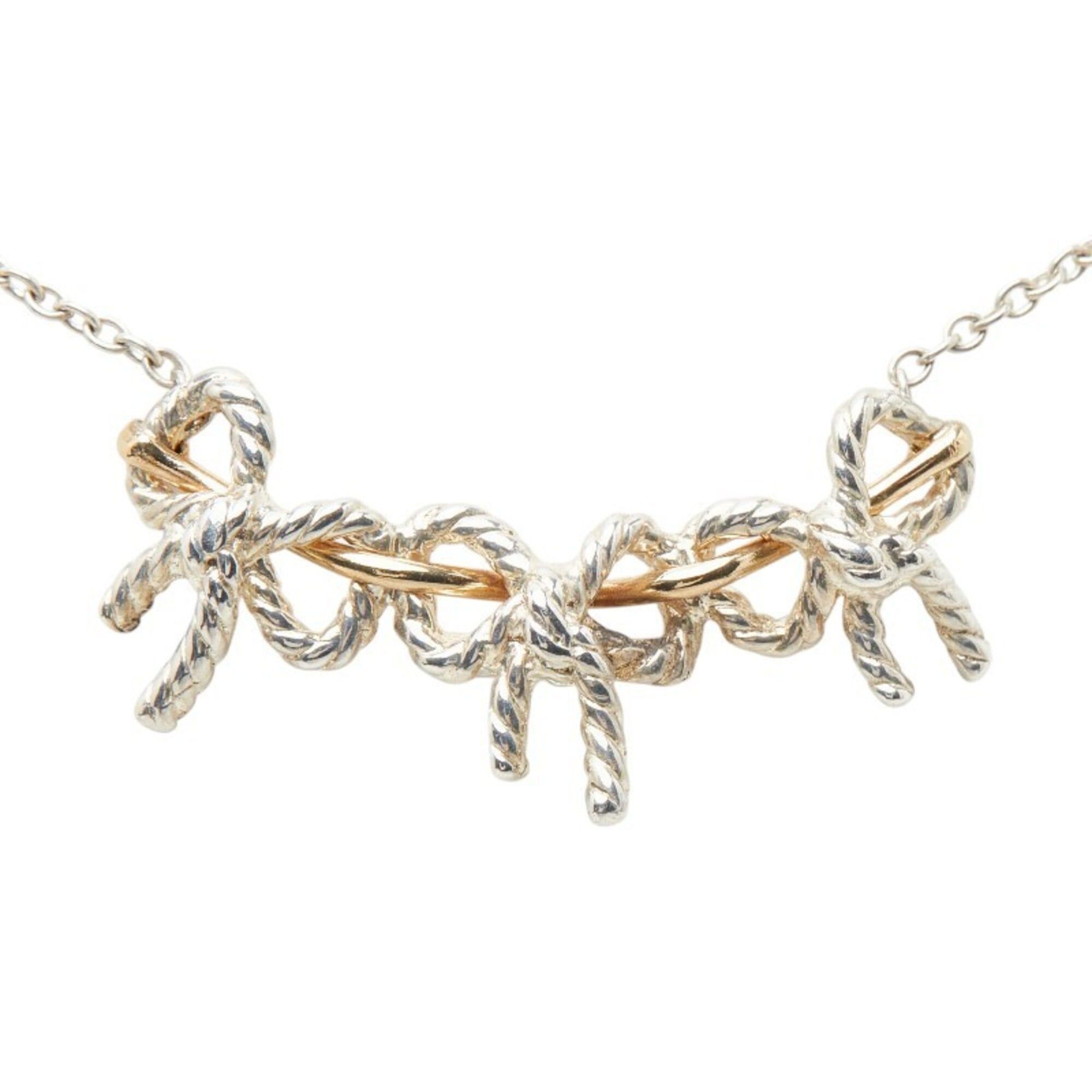 Tiffany & Co. Tiffany & Co. Triple Ribbon Necklace, Silver and Gold Combination (SV925), Women's. Size ONE SIZE - 2 Thumbnail