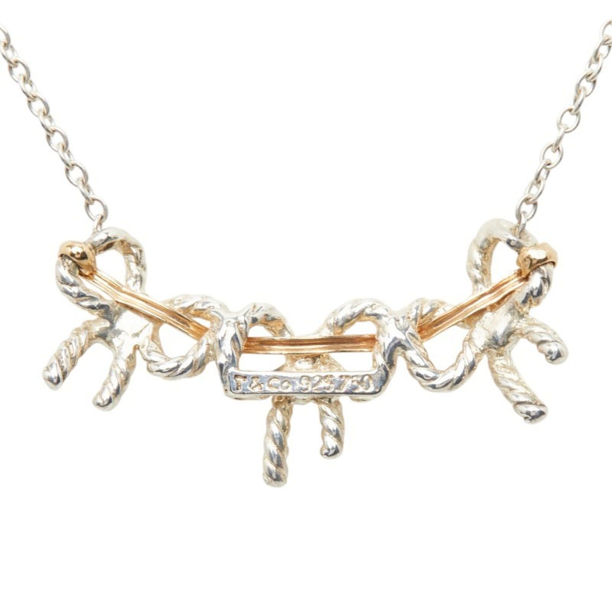Tiffany & Co. Tiffany & Co. Triple Ribbon Necklace, Silver and Gold Combination (SV925), Women's. Size ONE SIZE - 3 Thumbnail
