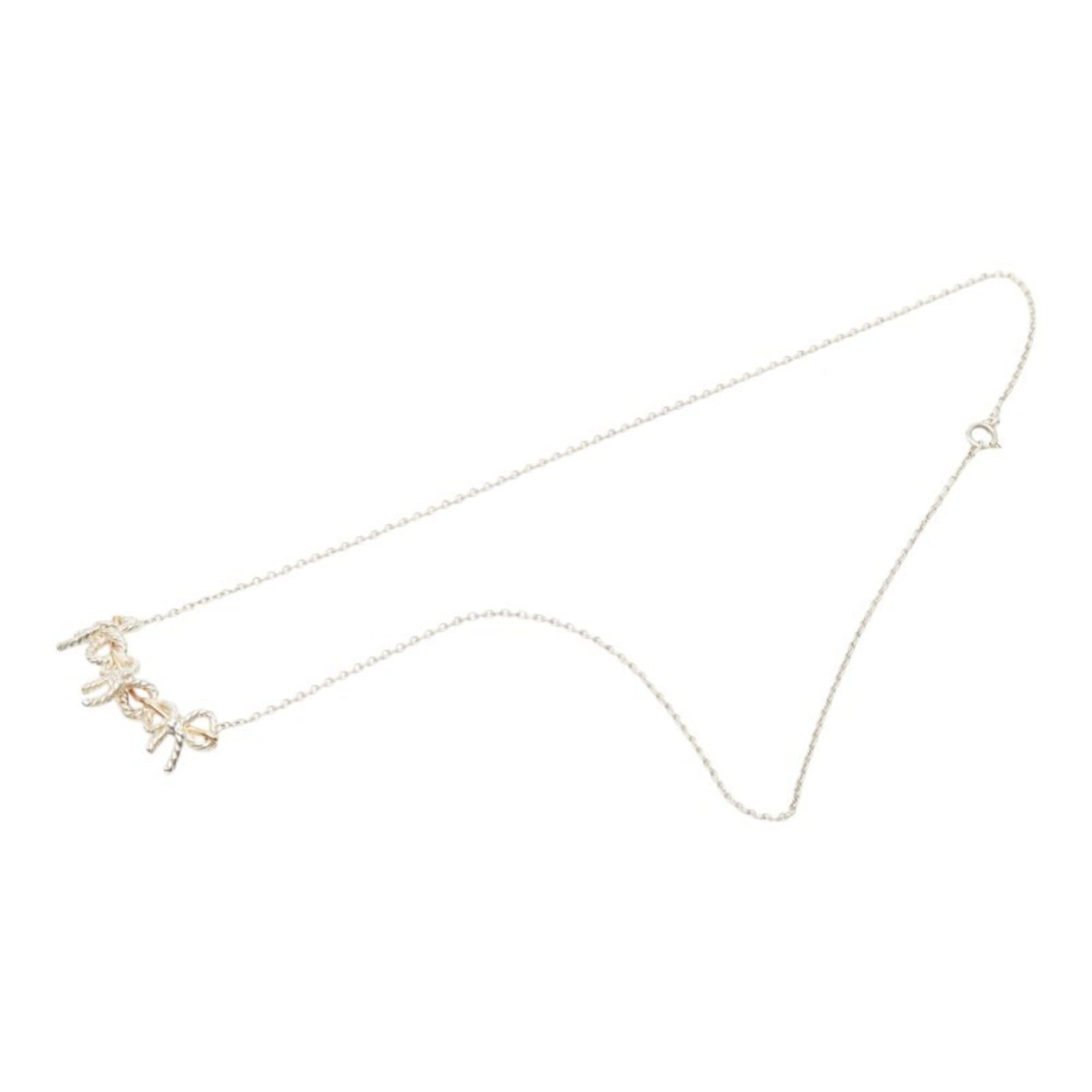 Tiffany & Co. Tiffany & Co. Triple Ribbon Necklace, Silver and Gold Combination (SV925), Women's. Size ONE SIZE - 4 Thumbnail
