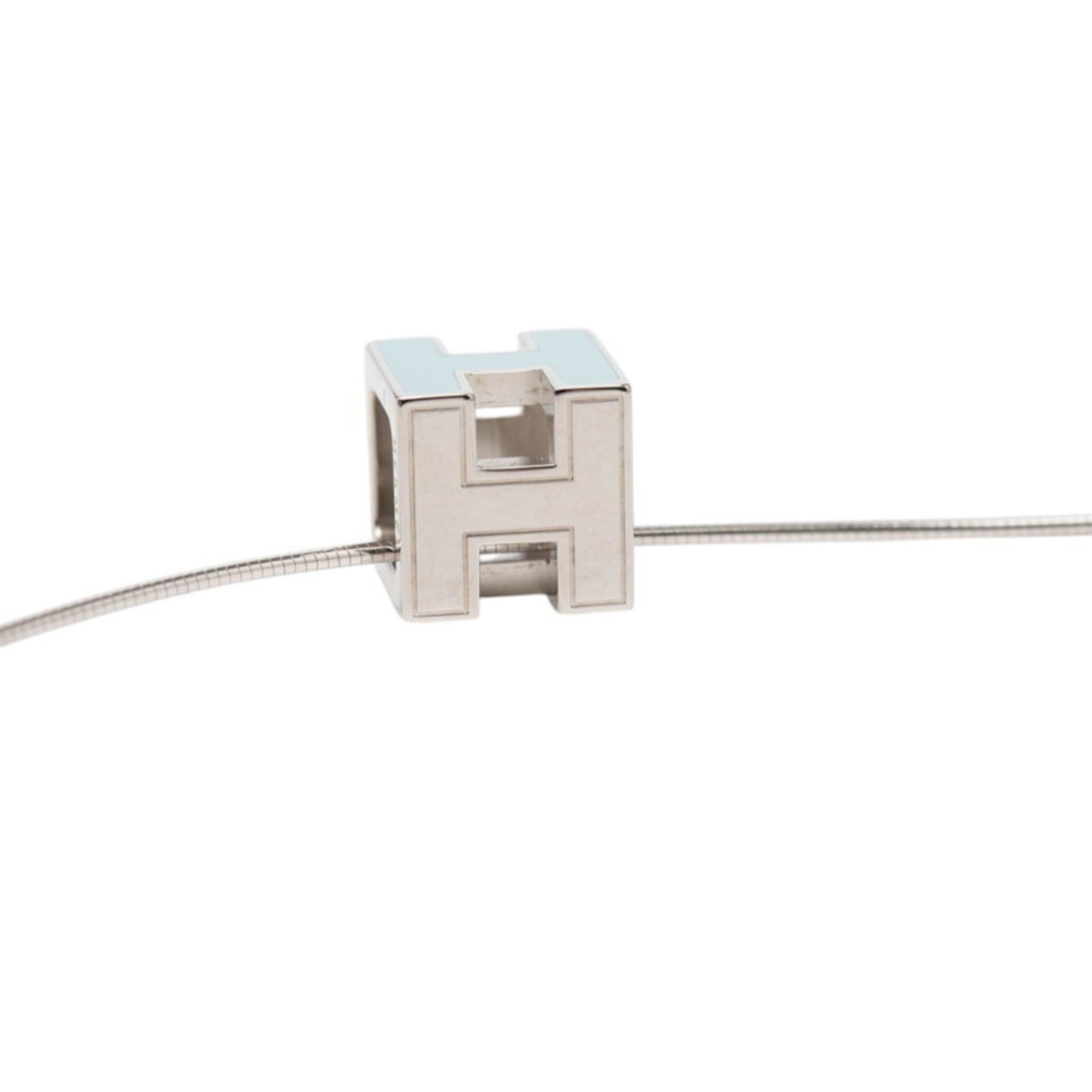 Hermes Hermes Cage d'H H-Cube Necklace, Silver and Light Blue Metal, Women's HERMES Size ONE SIZE - 2 Thumbnail