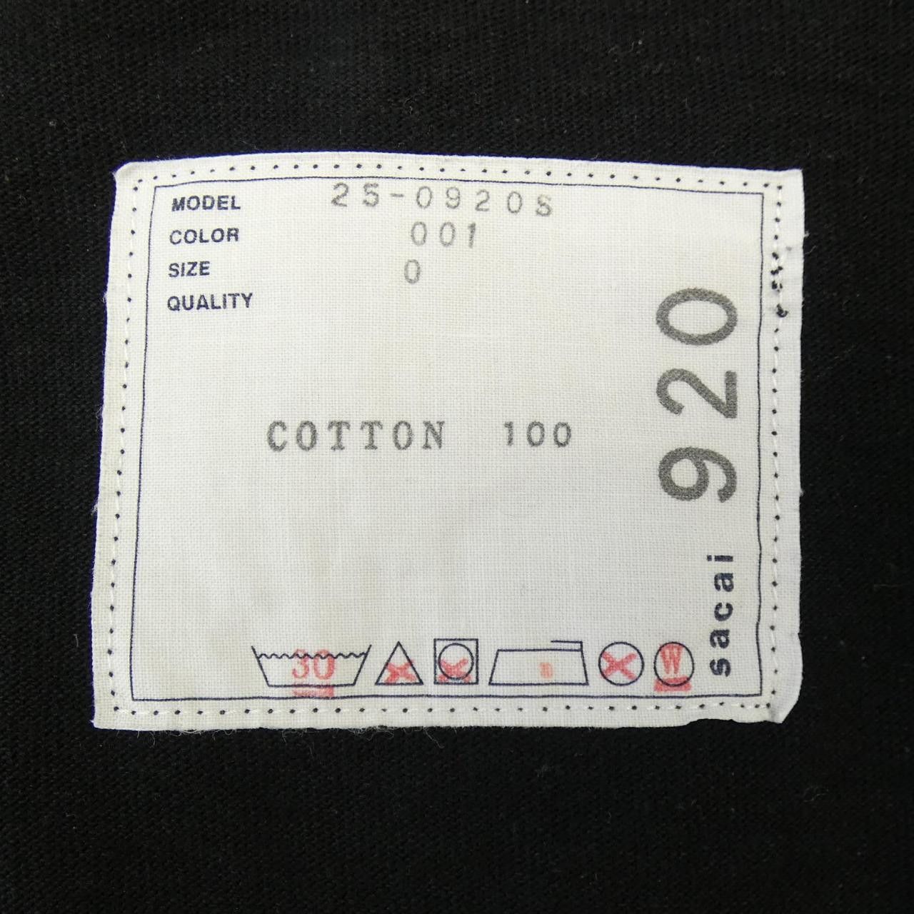 Sacai Sacai Sacai Cotton T Shirt Textile T-Shirts 25-0920S DUTY FREE for USA Size ONE SIZE - 3 Thumbnail