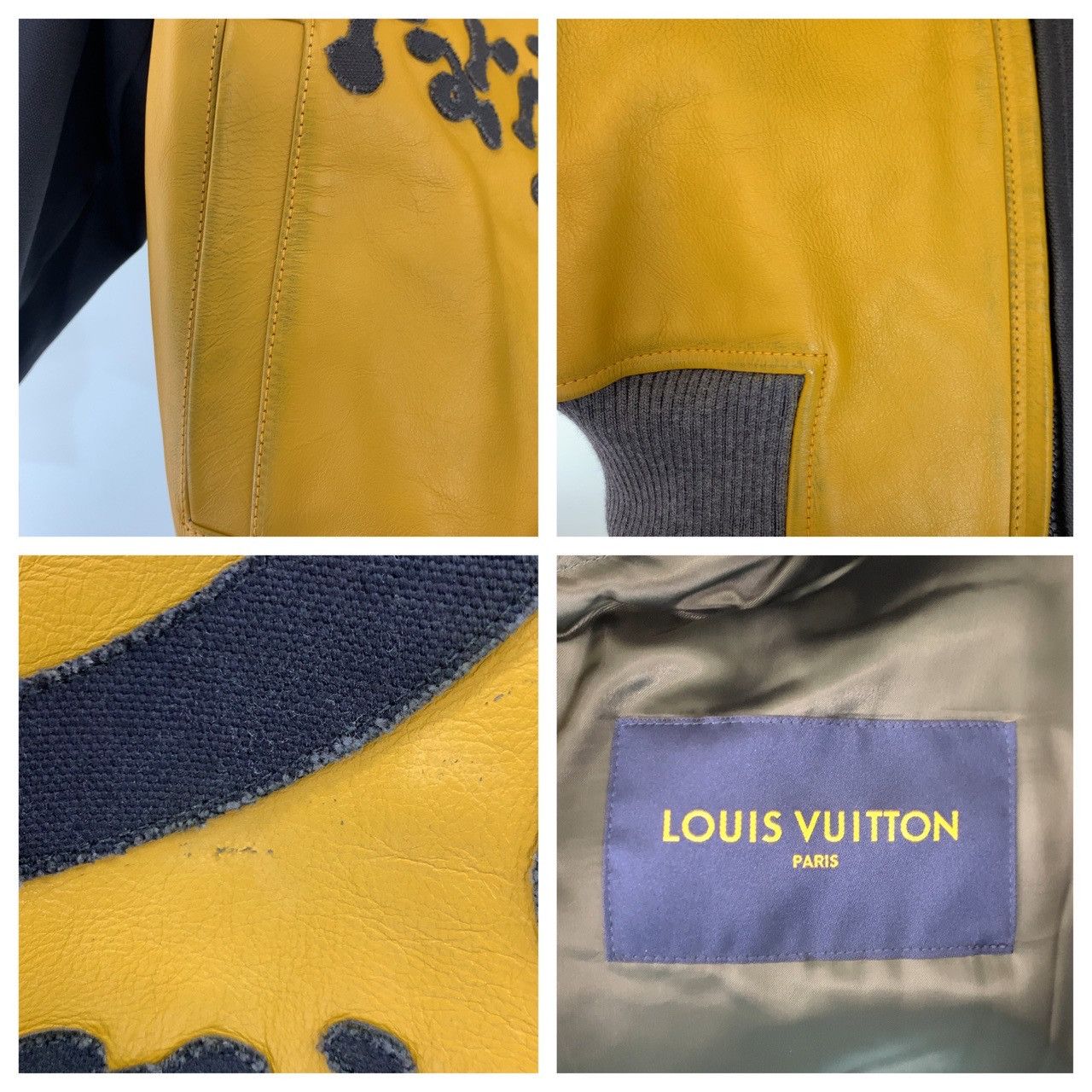 Louis Vuitton Louis Vuitton Louis Vuitton Mix Canvas Leather Bomber Jacket Leather Outerwear RM231XS0HOL76E DUTY FREE for USA Size ONE SIZE - 4 Thumbnail