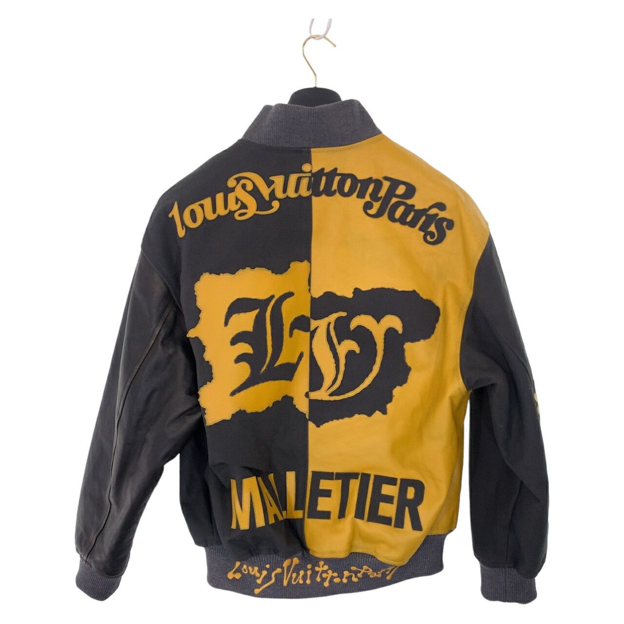 Louis Vuitton Louis Vuitton Louis Vuitton Mix Canvas Leather Bomber Jacket Leather Outerwear RM231XS0HOL76E DUTY FREE for USA Size ONE SIZE - 2 Thumbnail