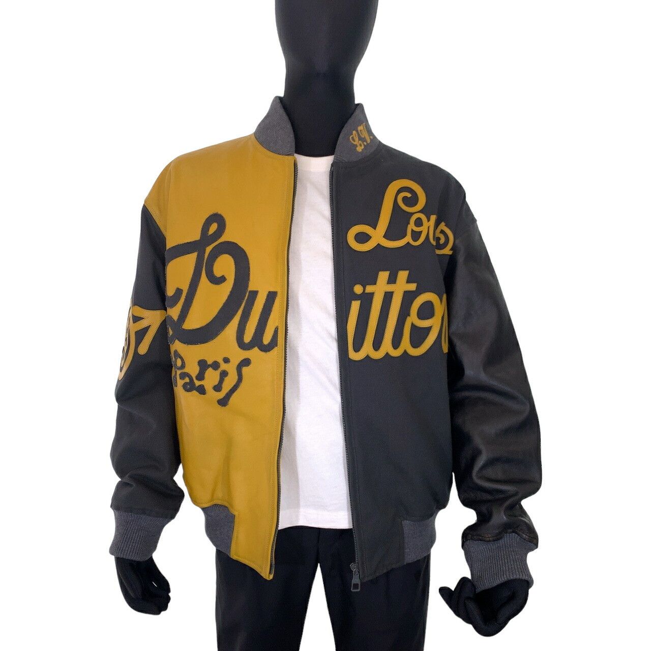 Louis Vuitton Louis Vuitton Louis Vuitton Mix Canvas Leather Bomber Jacket Leather Outerwear RM231XS0HOL76E DUTY FREE for USA Size ONE SIZE - 7 Thumbnail