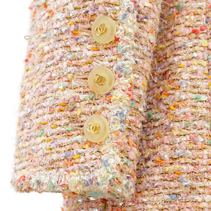 Chanel Chanel Chanel Tweed Coat Textile Outerwear P07981 DUTY FREE for USA Size ONE SIZE - 7 Thumbnail