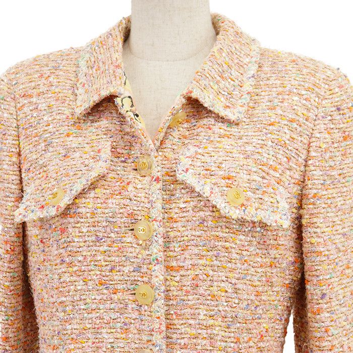 Chanel Chanel Chanel Tweed Coat Textile Outerwear P07981 DUTY FREE for USA Size ONE SIZE - 2 Thumbnail
