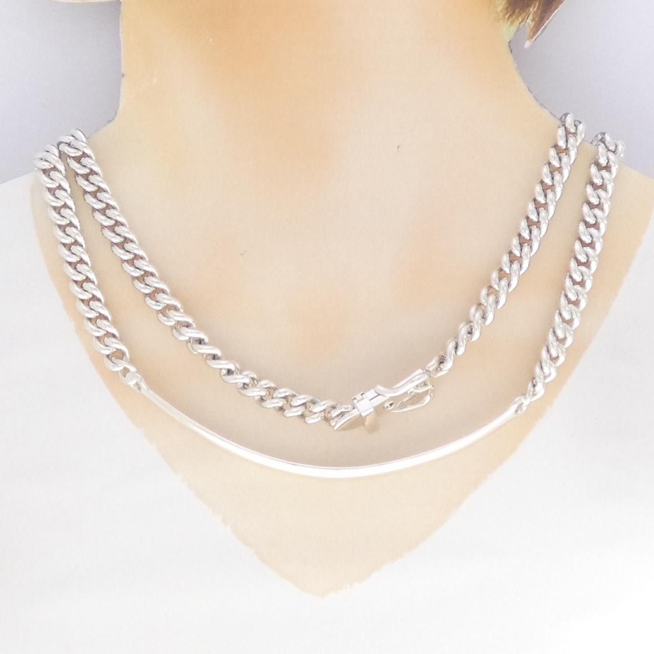 Hermes Hermes Hermes Boucle Sellier Inflexible 925 Silver Necklace 42cm Precious Metal Necklace DUTY FREE for USA Size ONE SIZE - 7 Thumbnail