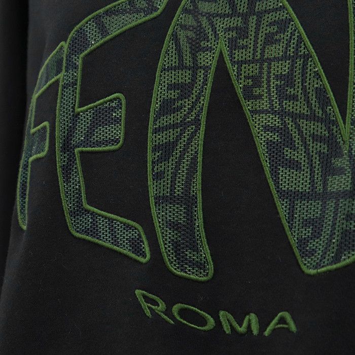 Fendi Fendi Fendi Embroidered Mesh Cropped Sweatshirt Textile Sweatshirts & Hoodies DUTY FREE for USA Size ONE SIZE - 3 Thumbnail