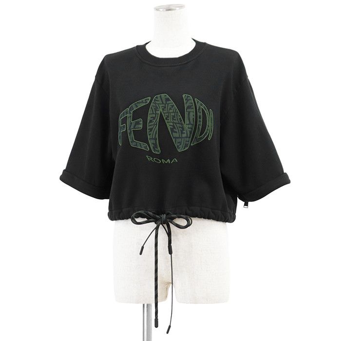 Fendi Fendi Fendi Embroidered Mesh Cropped Sweatshirt Textile Sweatshirts & Hoodies DUTY FREE for USA Size ONE SIZE - 2 Thumbnail