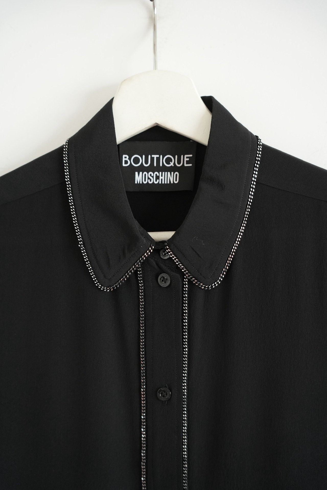 Boutique Moschino Moschino Cuban Chain Silk Shirt Size S / US 4 / IT 40 - 3 Thumbnail
