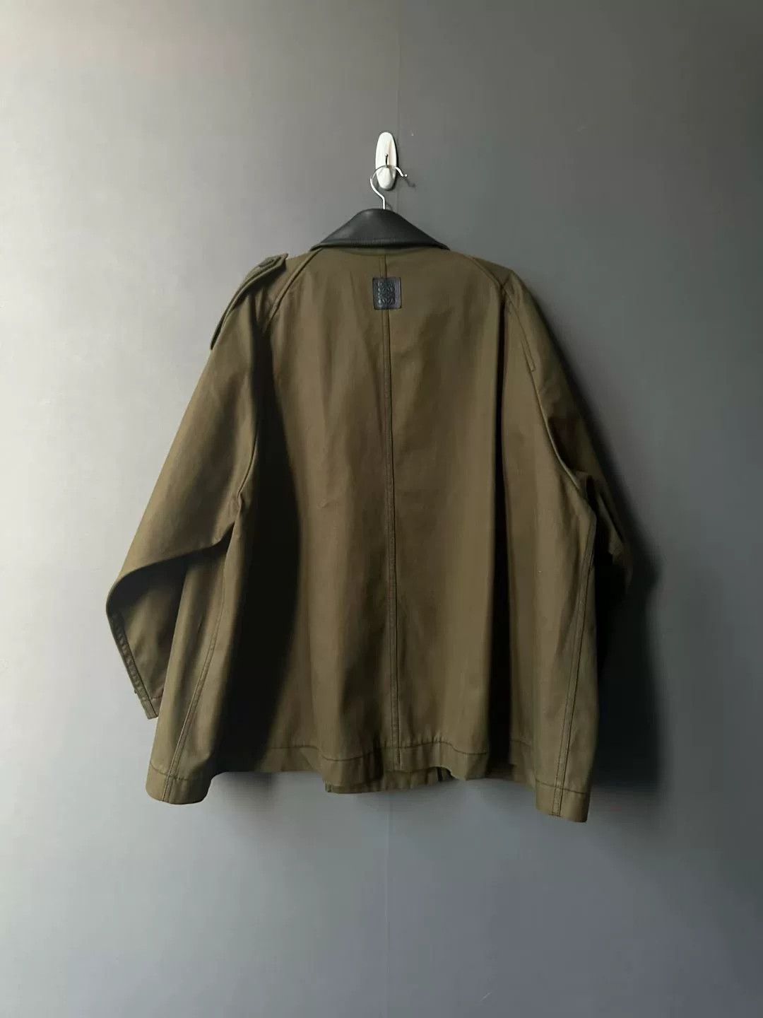 Loewe Loewe Khaki Green Leather Label Jacket Size US M / EU 48-50 / 2 - 2 Thumbnail