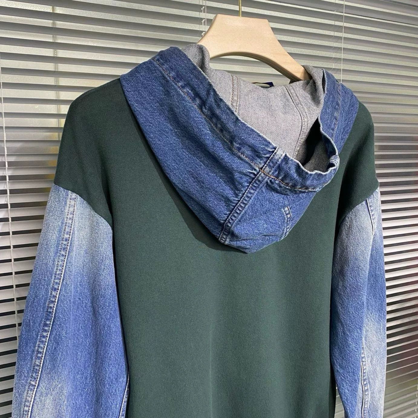 Louis Vuitton LV Green Denim Patchwork Zip Hoodie Size US S / EU 44-46 / 1 - 6 Thumbnail