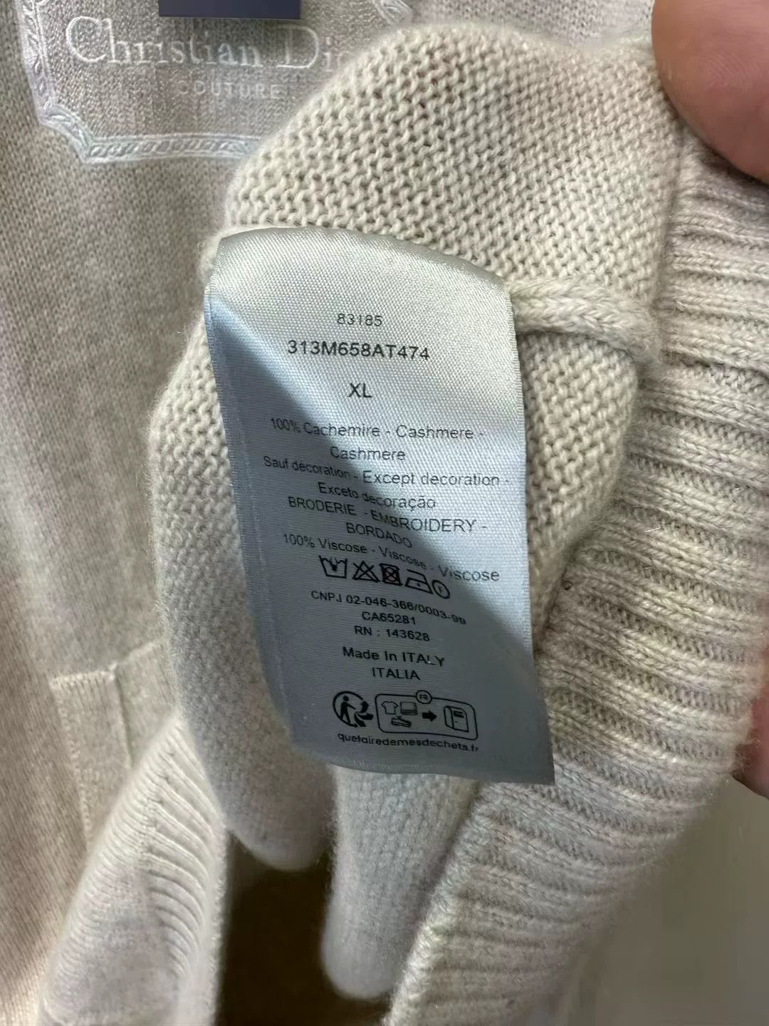 Dior Dior New Beige Embroidered Slogan Hoodie Size US XL / EU 56 / 4 - 3 Thumbnail