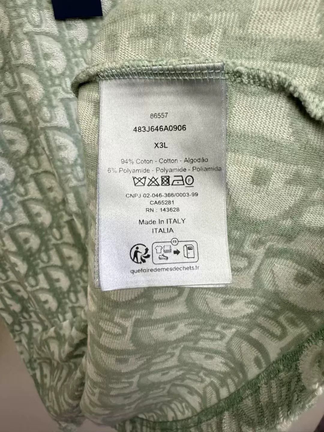 Dior DIOR Green Full Logo Short Sleeve Size US M / EU 48-50 / 2 - 3 Thumbnail