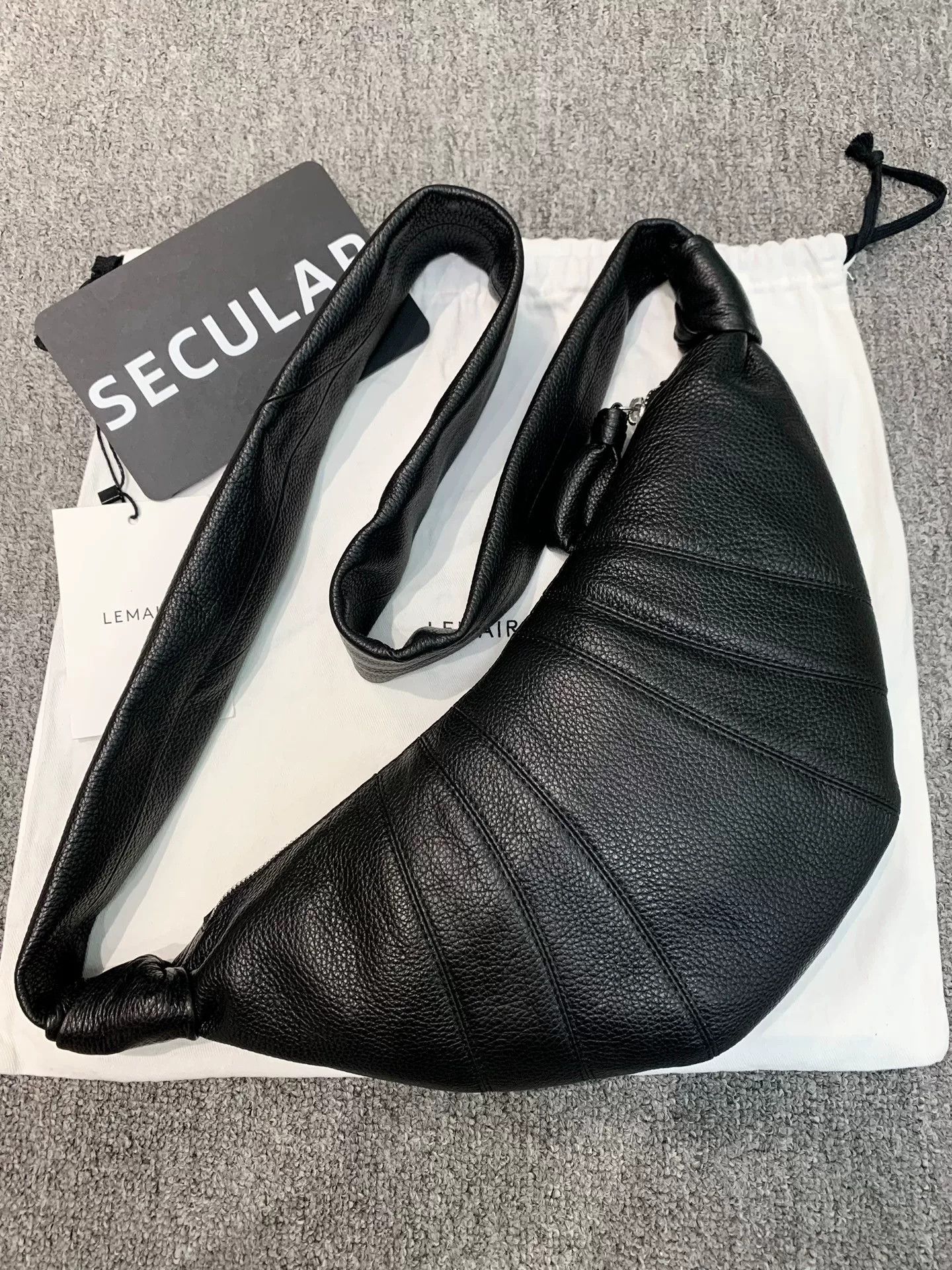 Lemaire Lemaire Small Black Cowhide Croissant Bag Size ONE SIZE - 2 Thumbnail