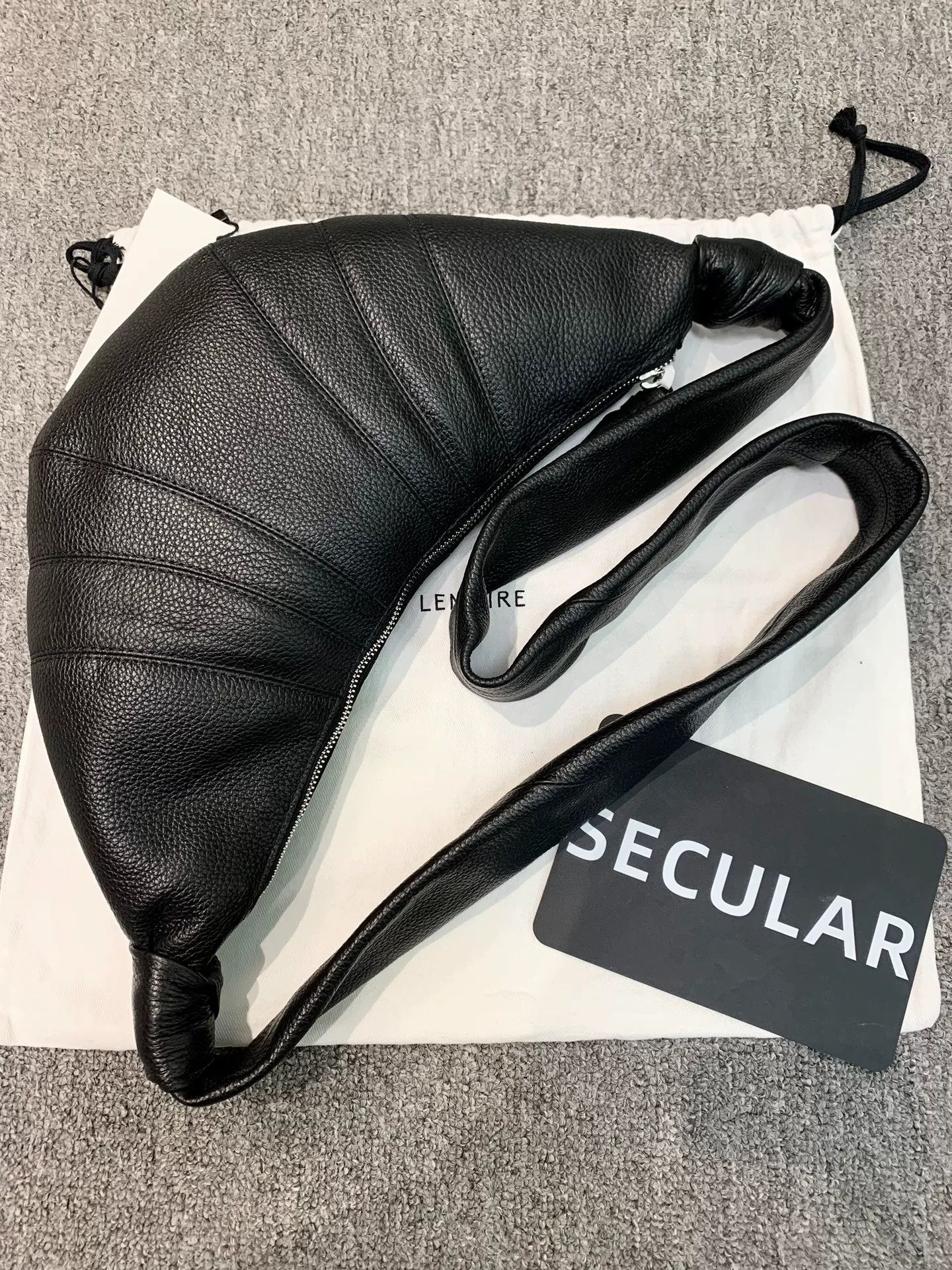 Lemaire Lemaire Small Black Cowhide Croissant Bag Size ONE SIZE - 3 Thumbnail