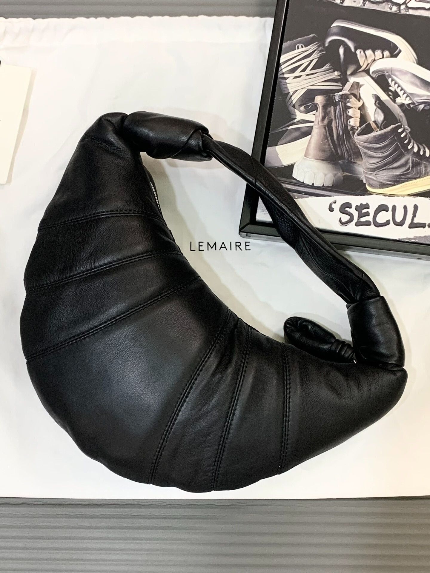 Lemaire Lemaire Mini Hobo Black Leather Bag Size ONE SIZE - 2 Thumbnail