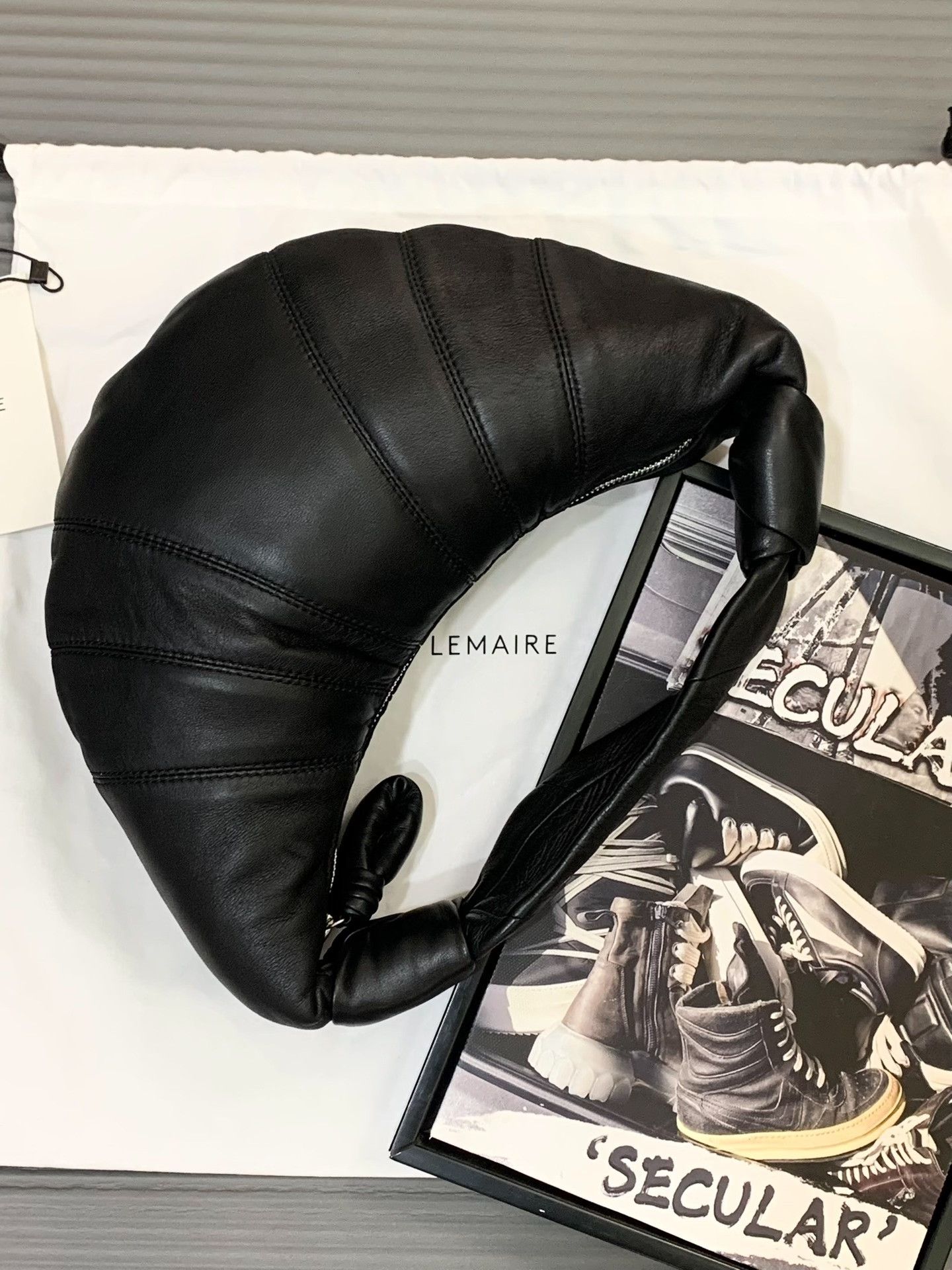 Lemaire Lemaire Mini Hobo Black Leather Bag Size ONE SIZE - 3 Thumbnail