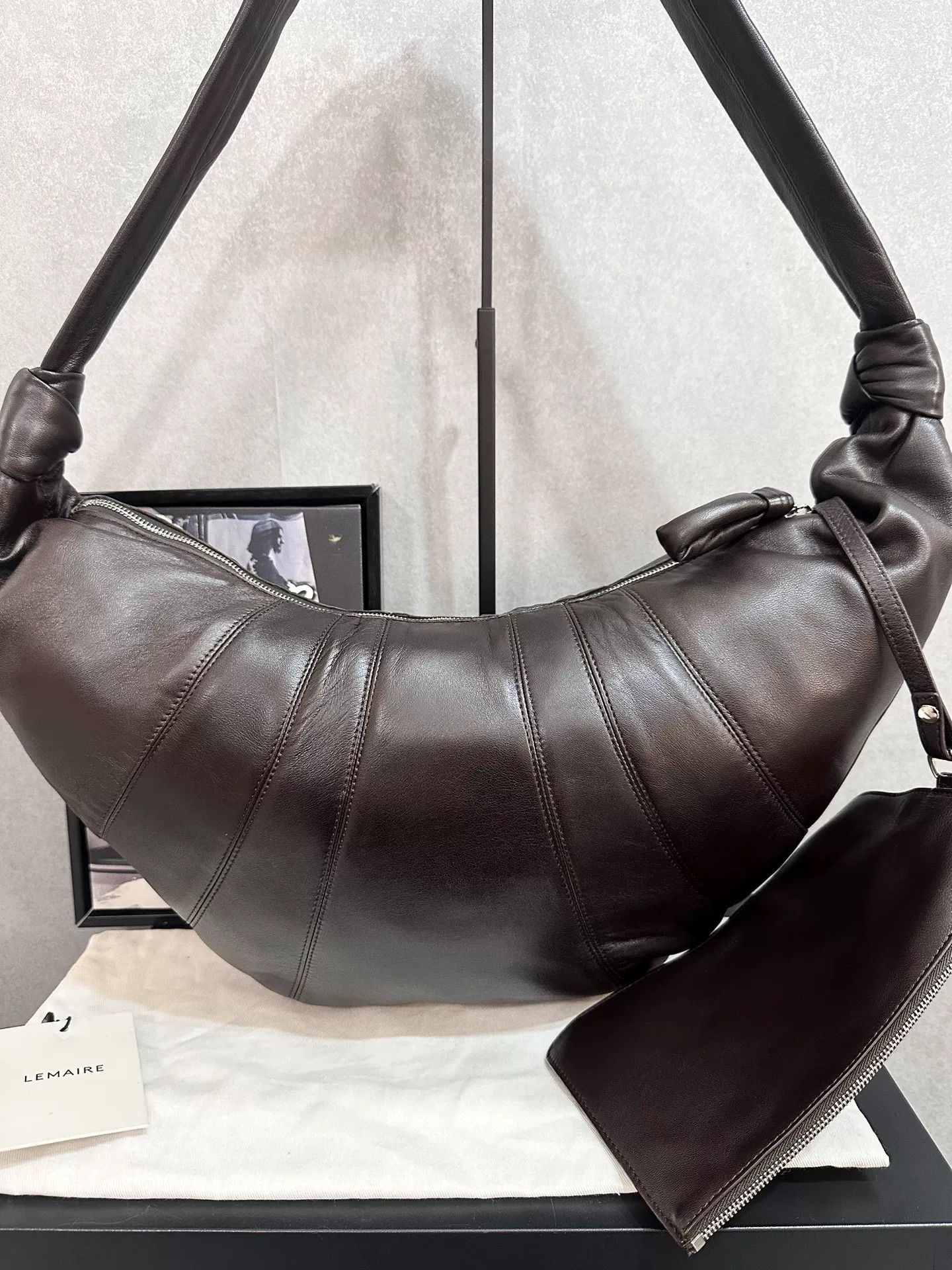 Lemaire Lemaire Large Dark Chocolate Croissant Bag Size ONE SIZE - 2 Thumbnail