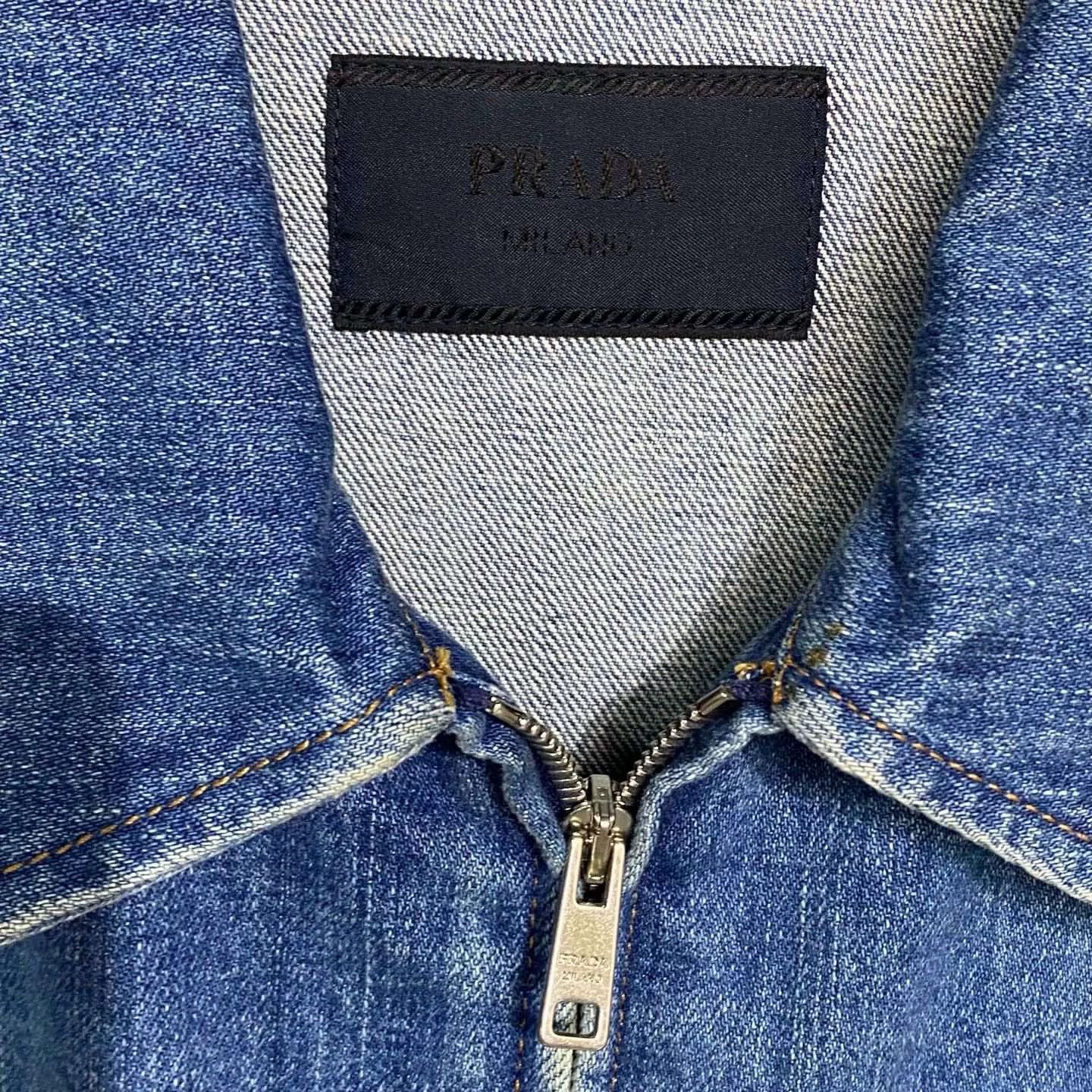 Prada Prada Denim Jacket Enamel Triangle Logo Size US M / EU 48-50 / 2 - 6 Thumbnail