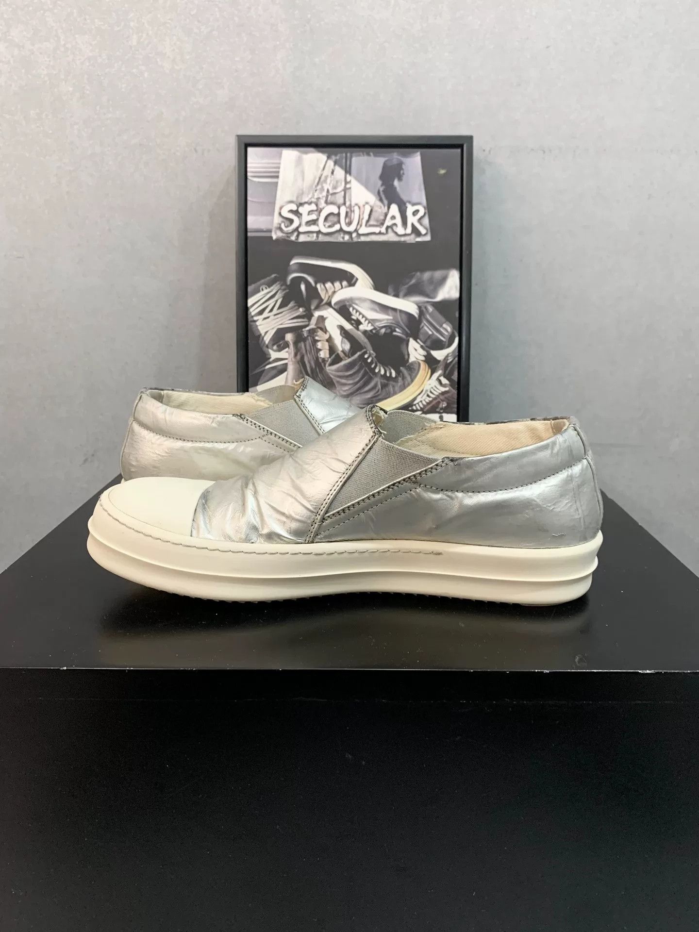 Rick Owens Drkshdw Rick Owens Silver Slip-On Sneakers Size US 7 / EU 40 - 6 Thumbnail