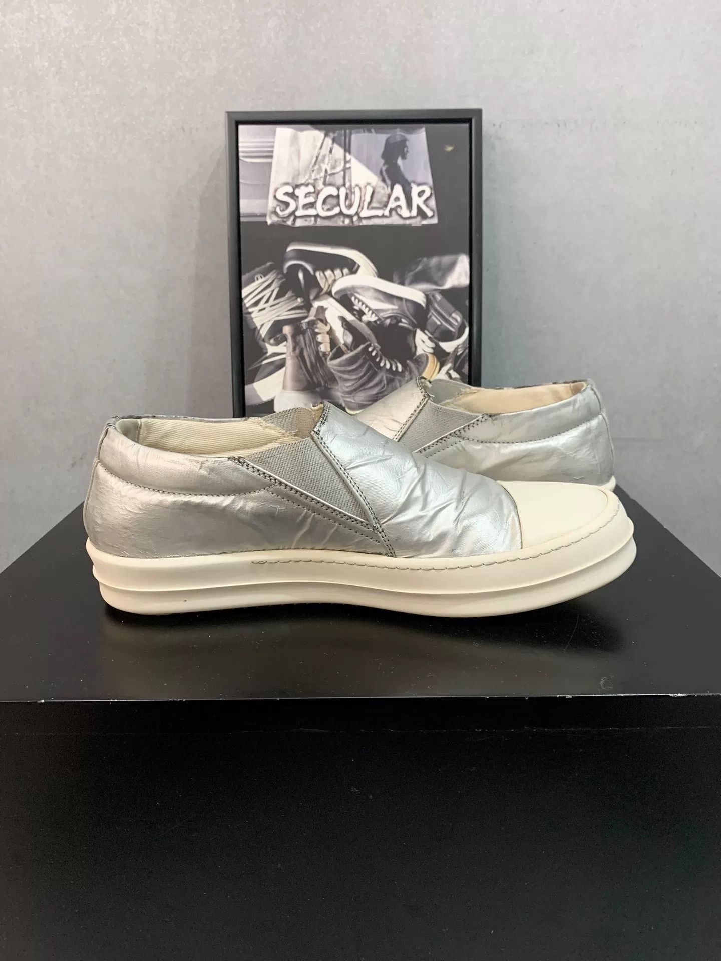 Rick Owens Drkshdw Rick Owens Silver Slip-On Sneakers Size US 7 / EU 40 - 5 Thumbnail