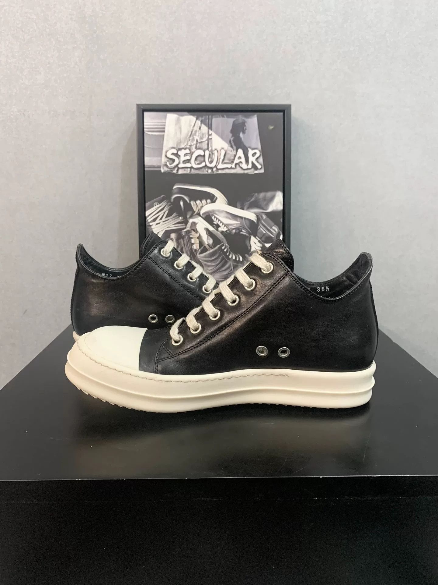 Rick Owens Rick Owens Women's Low-Top Leather Sneakers Size US 5.5 / IT 35.5 - 6 Thumbnail