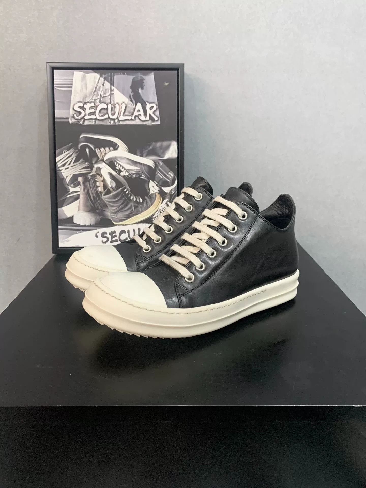 Rick Owens Rick Owens Women's Low-Top Leather Sneakers Size US 5.5 / IT 35.5 - 4 Thumbnail