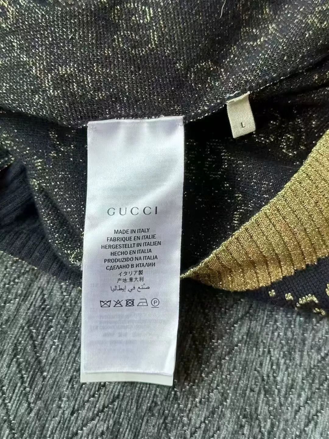 Gucci Gucci Gold Thread All-Over Print Cardigan Size US L / EU 52-54 / 3 - 4 Thumbnail
