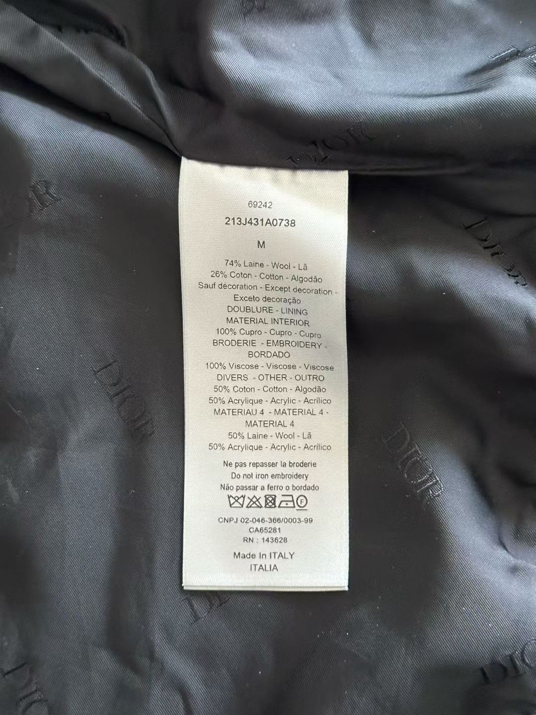 Dior Dior Wool Slogan Baseball Jacket Size US M / EU 48-50 / 2 - 3 Thumbnail