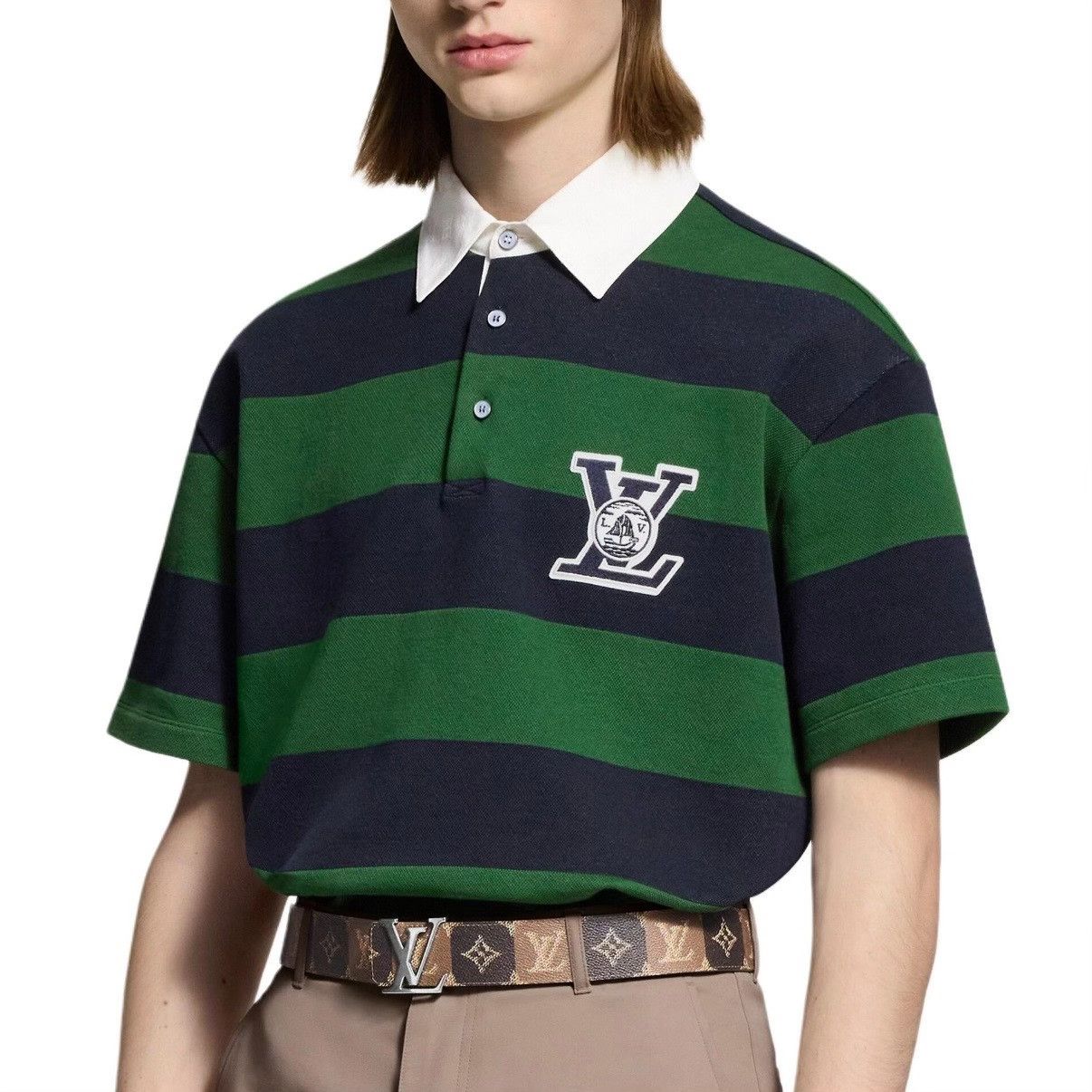 Louis Vuitton LV 2026 Striped Short-Sleeve Polo Shirt Size US L / EU 52-54 / 3 - 6 Thumbnail