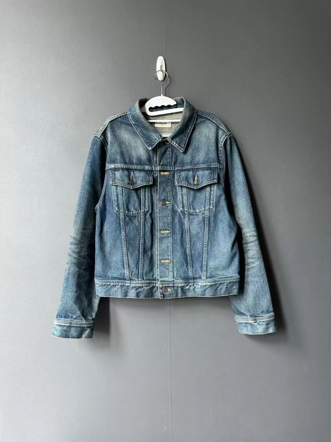 Celine Celine Back Logo Denim Jacket Size US L / EU 52-54 / 3 - 2 Thumbnail