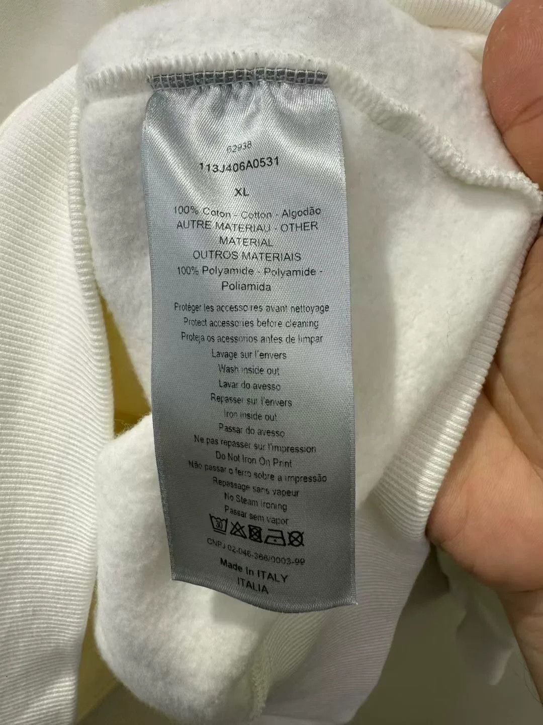 Dior DIOR New White Paneled Nylon Logo Hoodie Size US XL / EU 56 / 4 - 3 Thumbnail