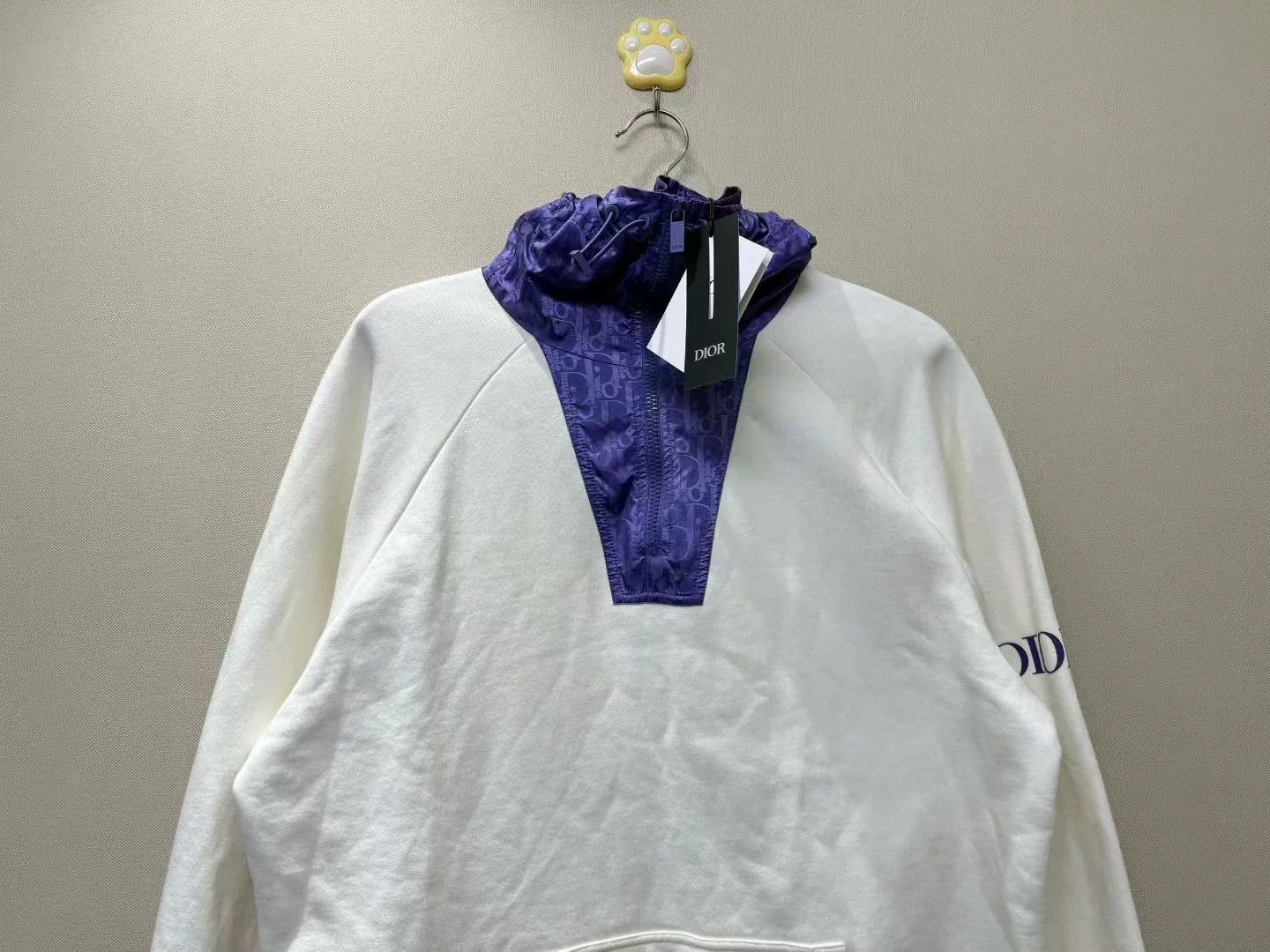 Dior DIOR New White Paneled Nylon Logo Hoodie Size US XL / EU 56 / 4 - 2 Thumbnail