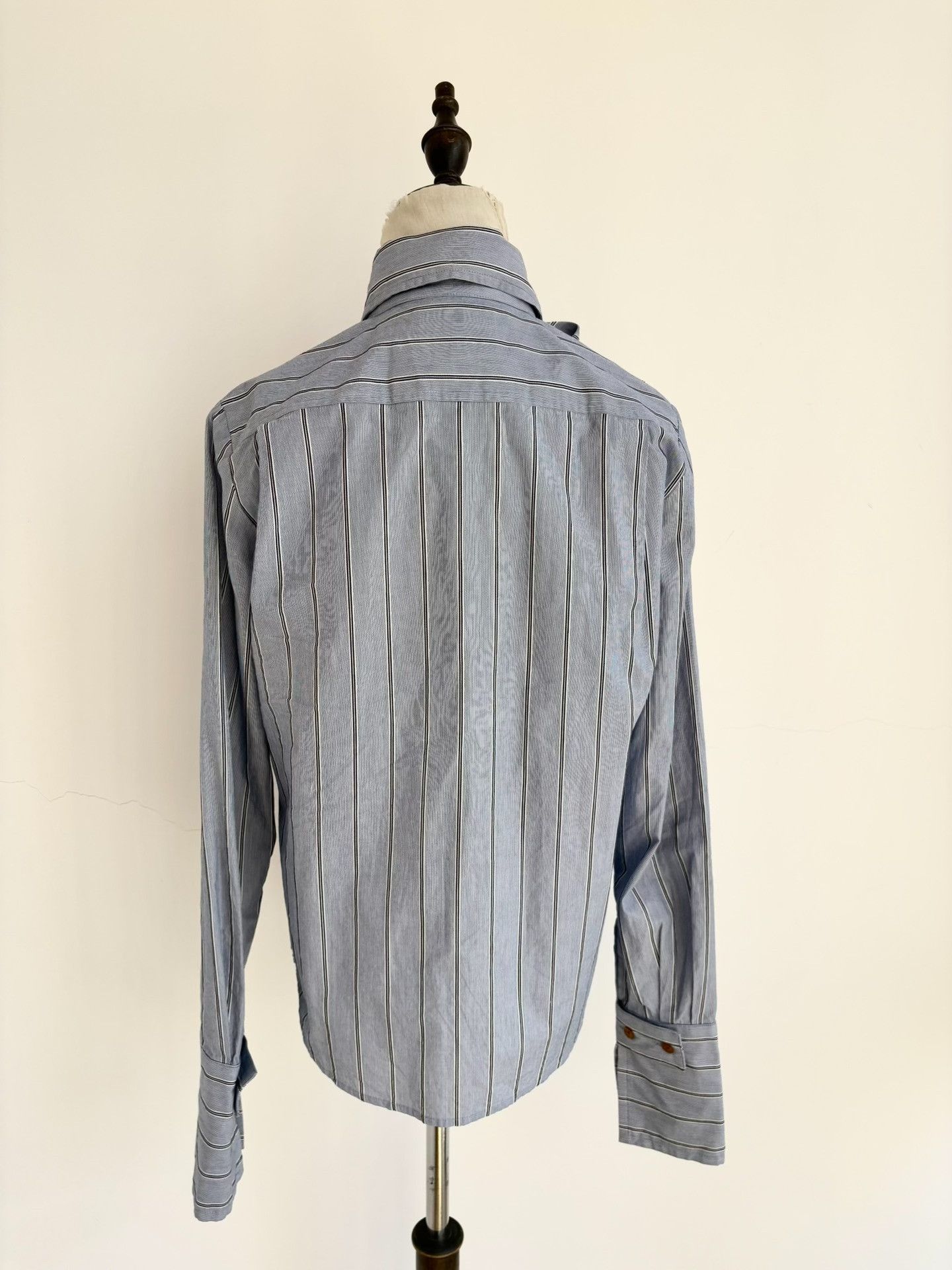 Vivienne Westwood Vivienne Westwood Vintage Blue Stripe Bow Shirt Size L / US 10 / IT 46 - 6 Thumbnail