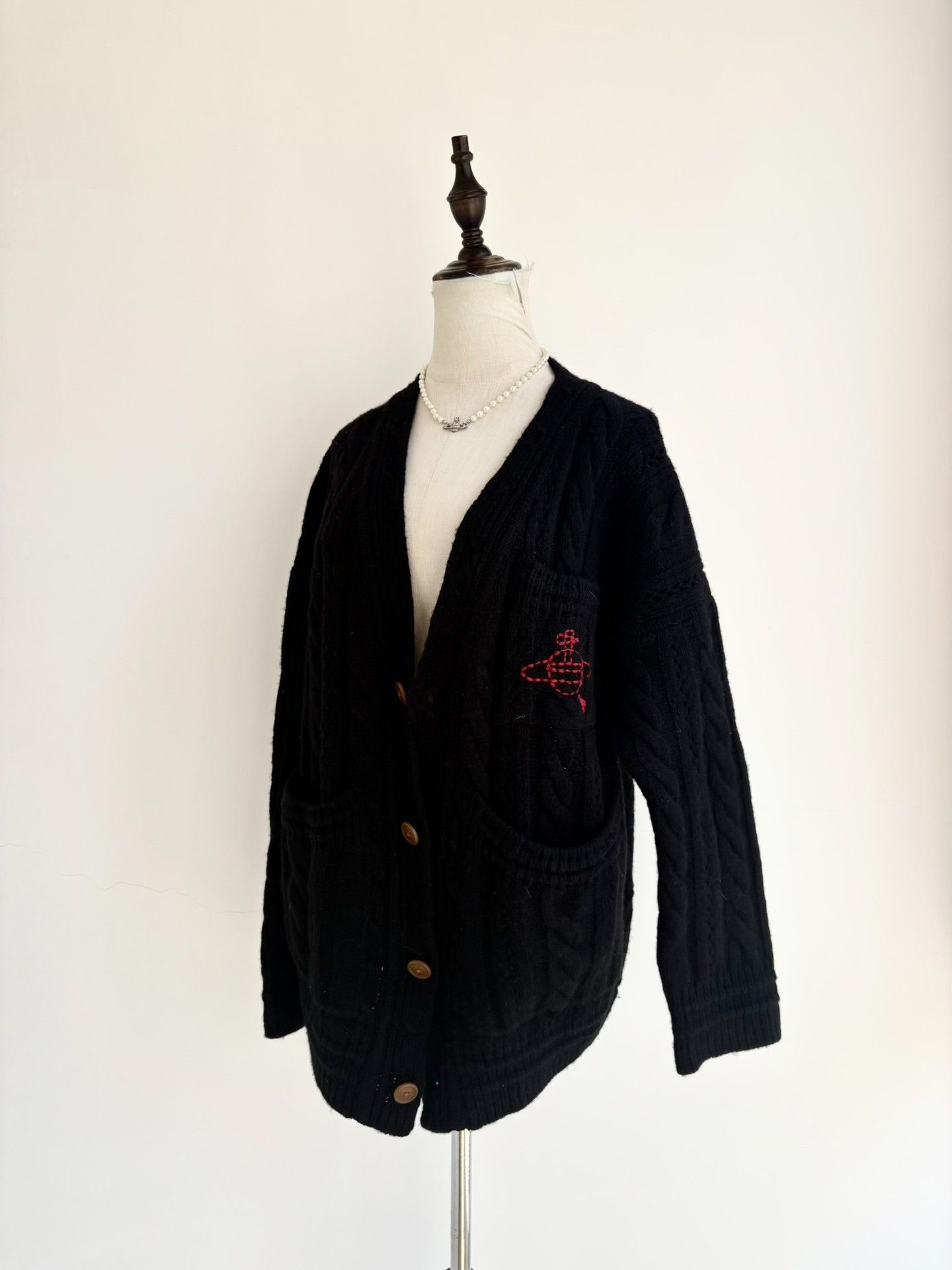 Vivienne Westwood Vivienne Westwood Vintage Black Cable Knit Cardigan Size M / US 6-8 / IT 42-44 - 3 Thumbnail