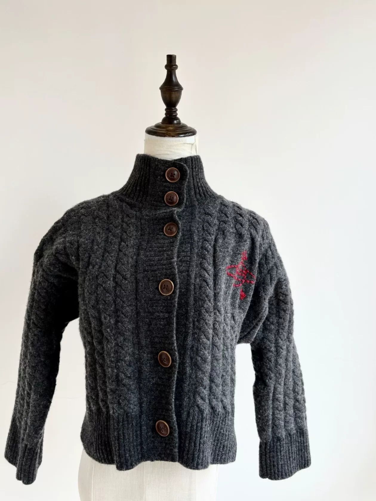 Vivienne Westwood Vivienne Westwood Saturn Embroidered Gray Cardigan Size M / US 6-8 / IT 42-44 - 3 Thumbnail