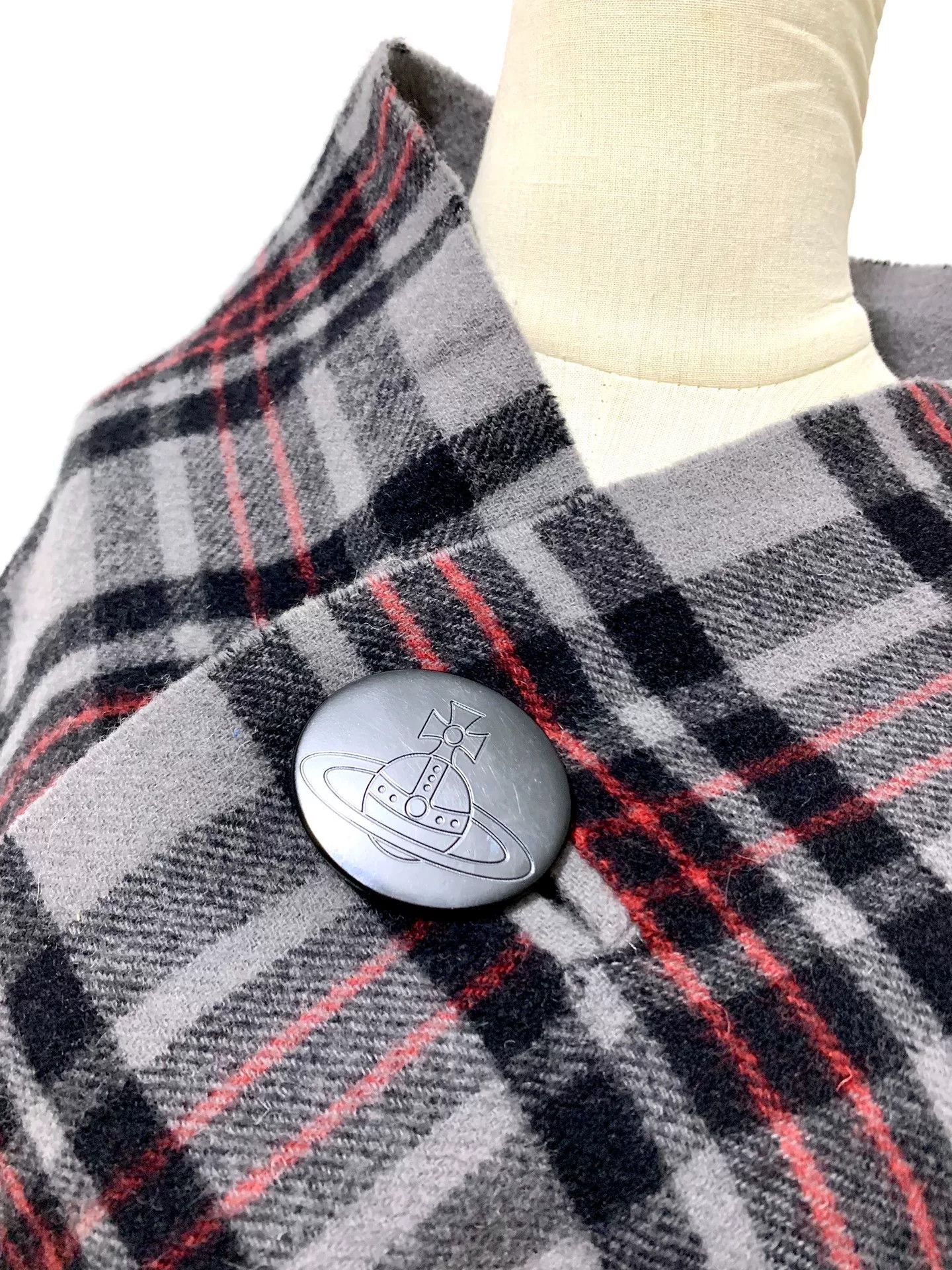 Vivienne Westwood Vivienne Westwood Vintage Gray Plaid Shawl Size ONE SIZE - 2 Thumbnail