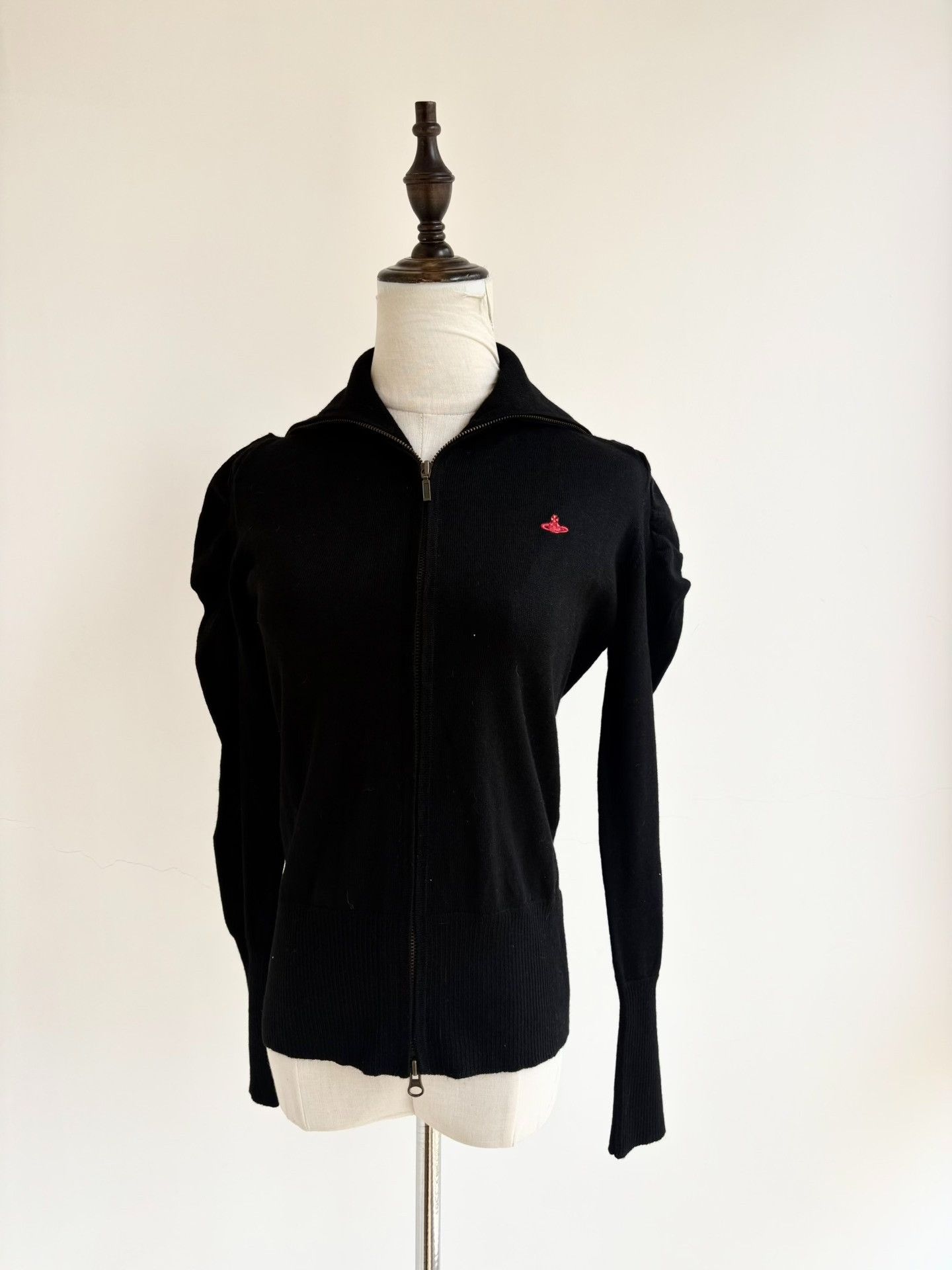 Vivienne Westwood Vivienne Westwood Black Puff Sleeve Saturn Knit Coat Size L / US 10 / IT 46 - 2 Thumbnail