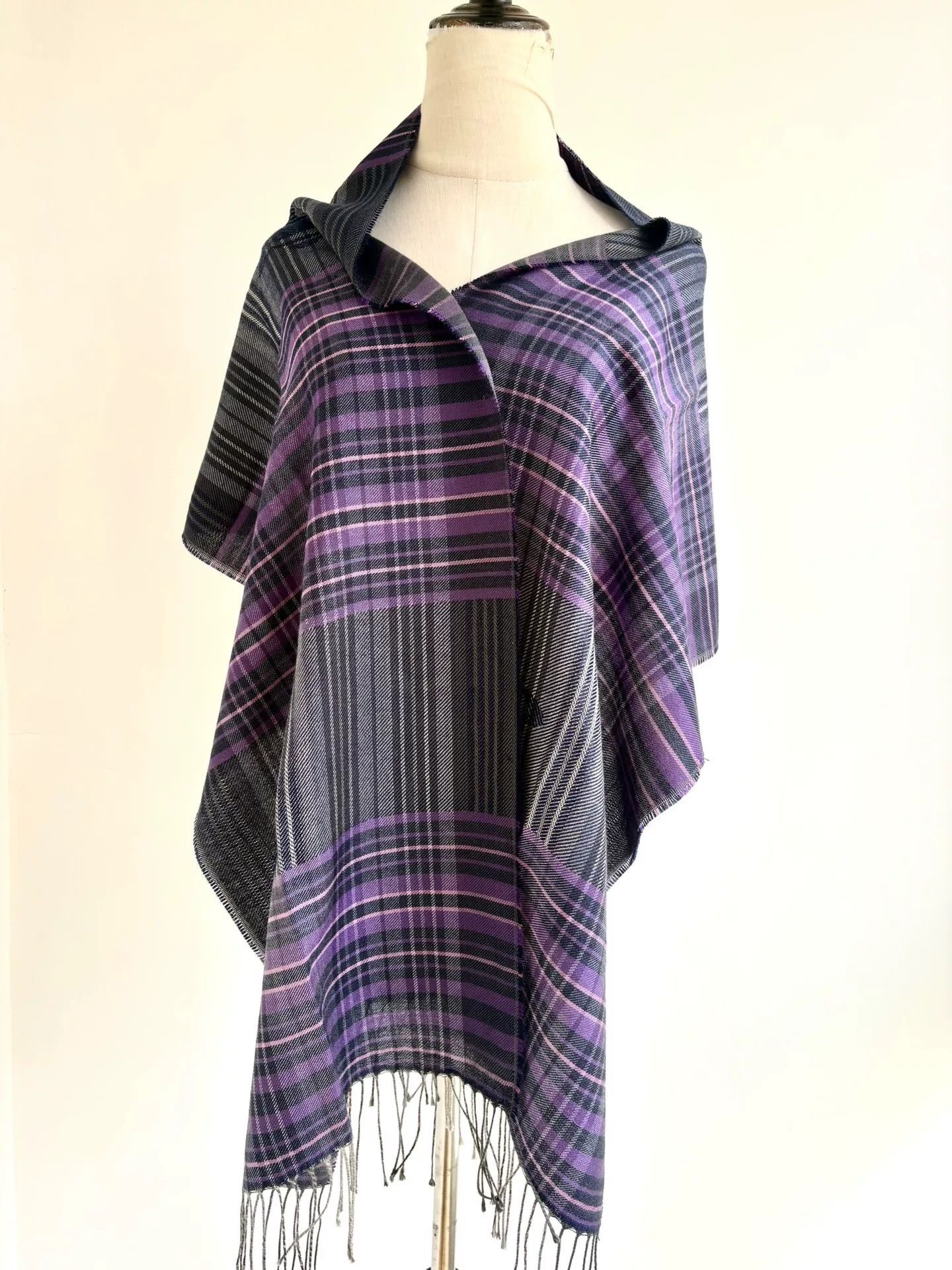 Vivienne Westwood Vivienne Westwood Purple-Gray Plaid Saturn Scarf Size ONE SIZE - 4 Thumbnail
