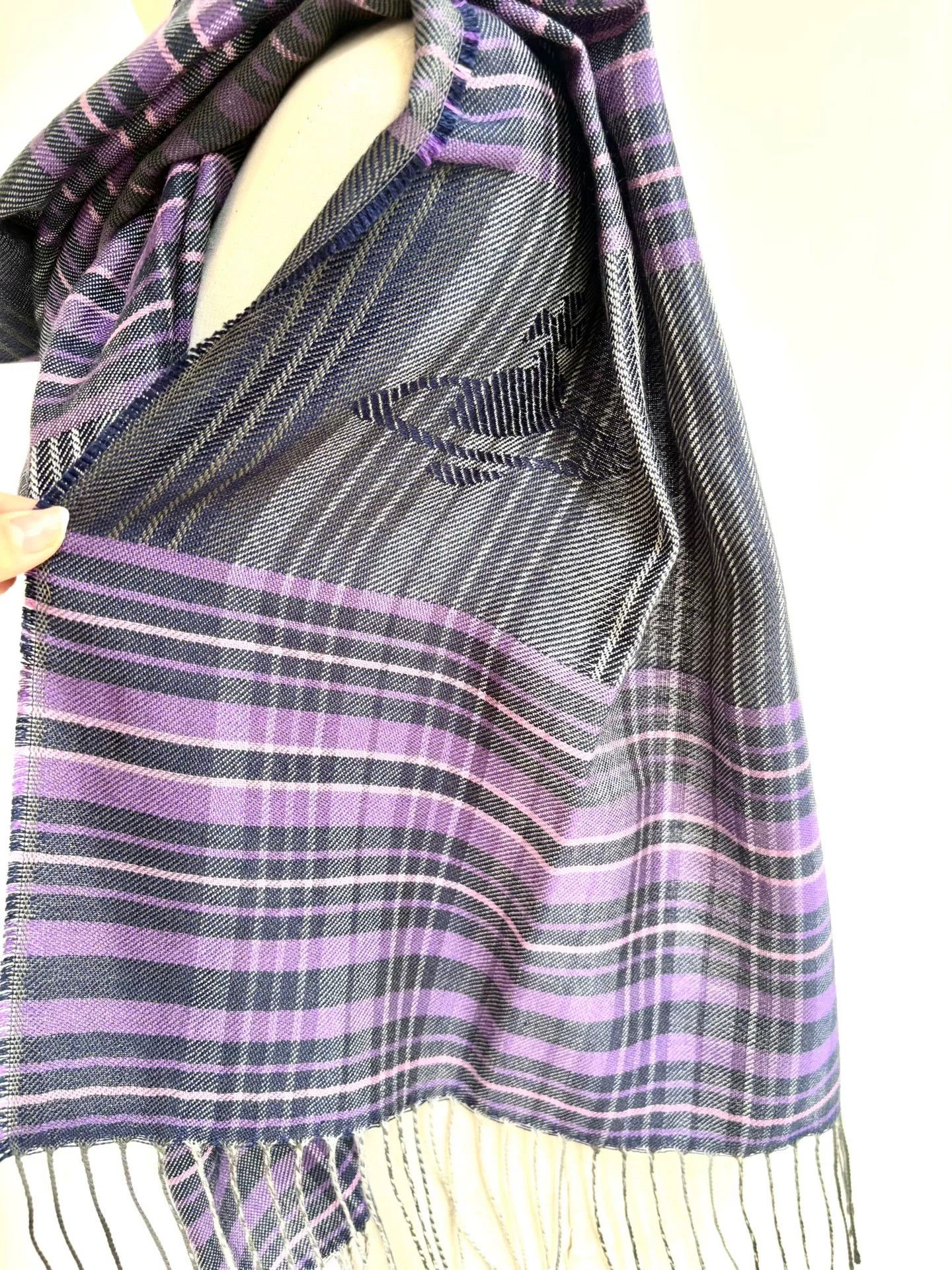 Vivienne Westwood Vivienne Westwood Purple-Gray Plaid Saturn Scarf Size ONE SIZE - 5 Thumbnail