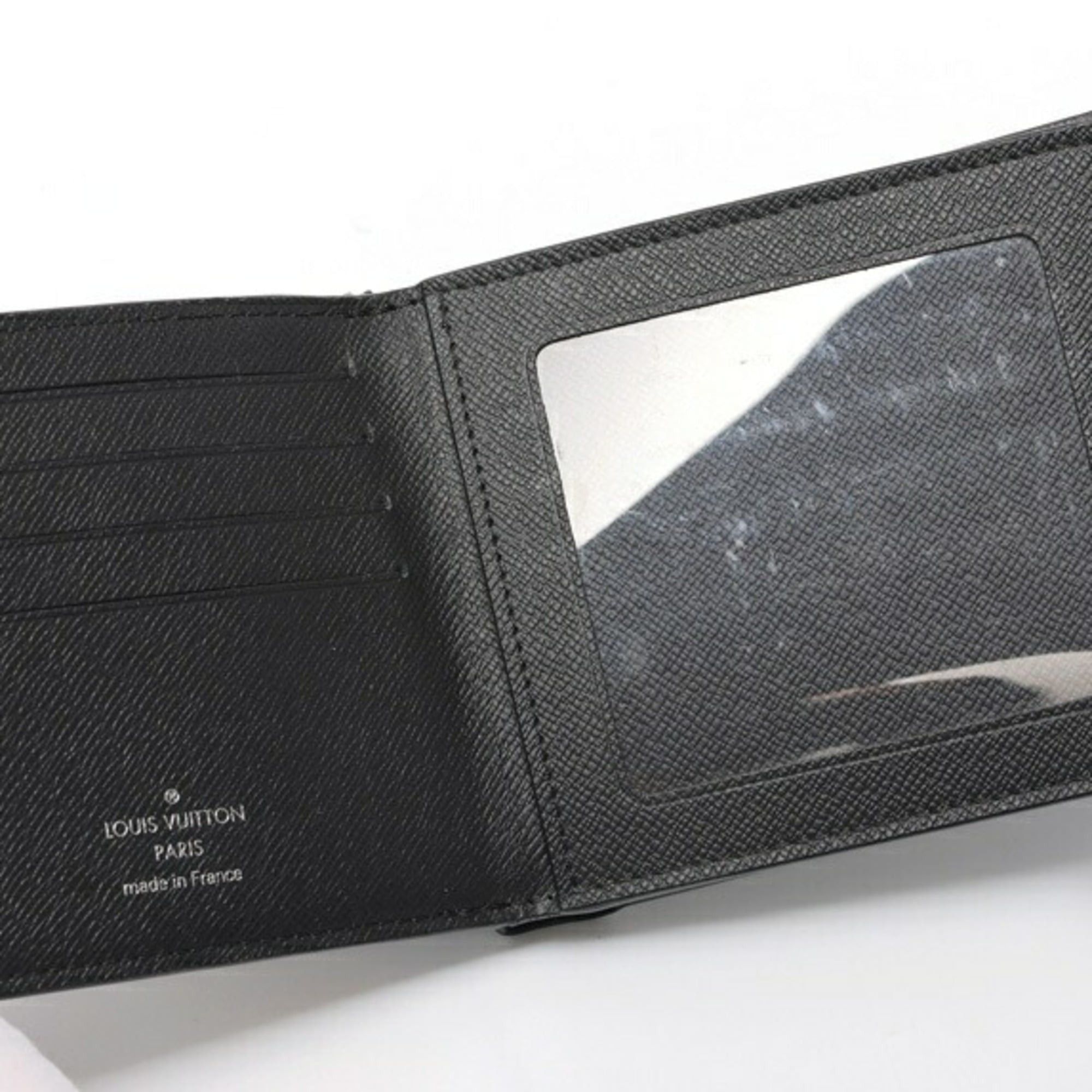 Louis Vuitton Louis Vuitton Portefeuille Amerigo NM M62045 Taiga Leather Black Size ONE SIZE - 4 Thumbnail