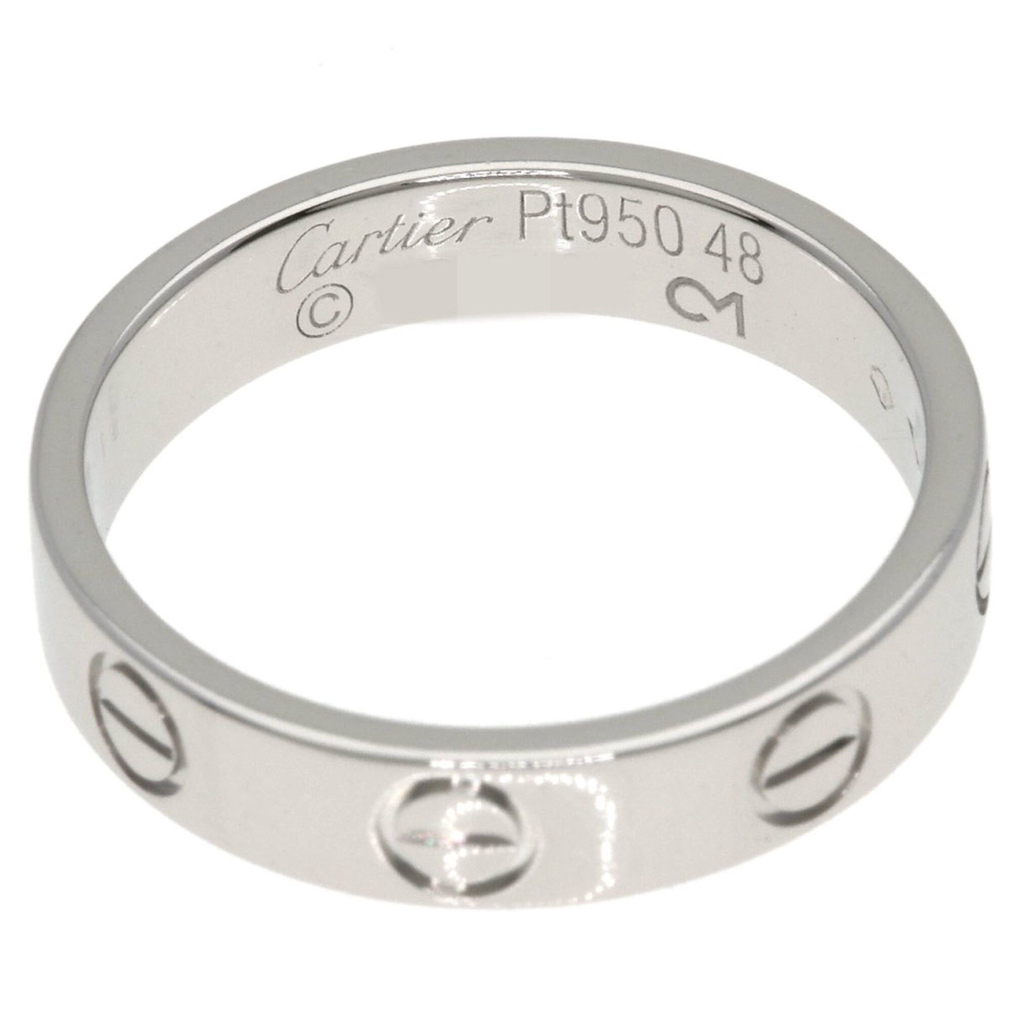 Cartier Cartier Mini Love Ring #48, Platinum PT950, Women's Ring, CARTIER Size ONE SIZE - 4 Thumbnail