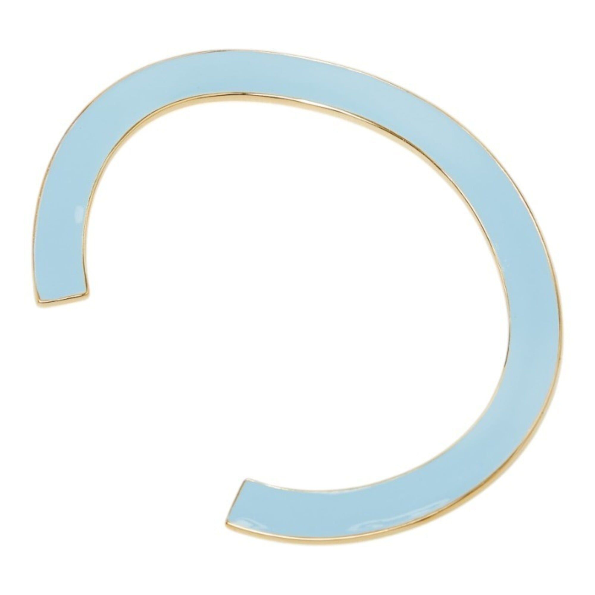 Bottega Veneta Bottega Veneta Curved Cuff Bangle Bicolor Bracelet Size: L Green Light Blue Gold SV925 Silver Enamel Women's BOTTEGAVENETA Size ONE SIZE - 2 Thumbnail