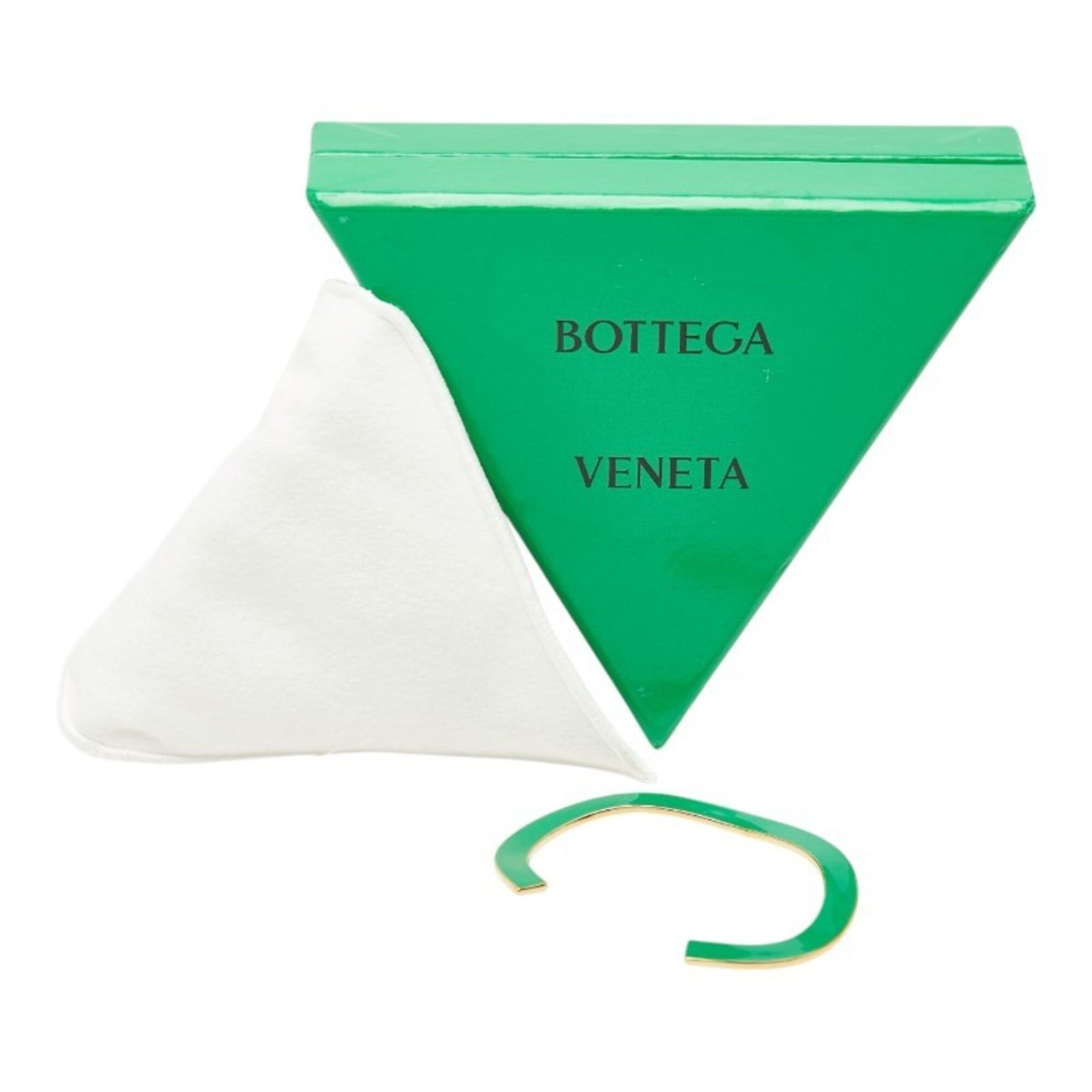 Bottega Veneta Bottega Veneta Curved Cuff Bangle Bicolor Bracelet Size: L Green Light Blue Gold SV925 Silver Enamel Women's BOTTEGAVENETA Size ONE SIZE - 5 Thumbnail